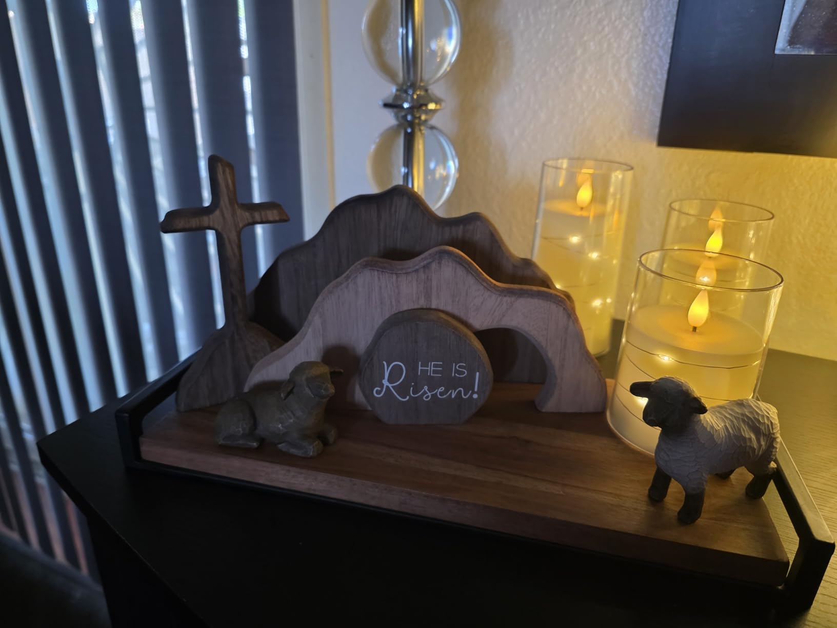 FESTGLOX Wooden Nativity Set Indoor, 13Pcs Small Christmas Nativity Scene | Miniature Holy Family Figurines with Manger, Rustic Nativity Sets & Figures for Kids Christmas Indoor Decor customer photo 2