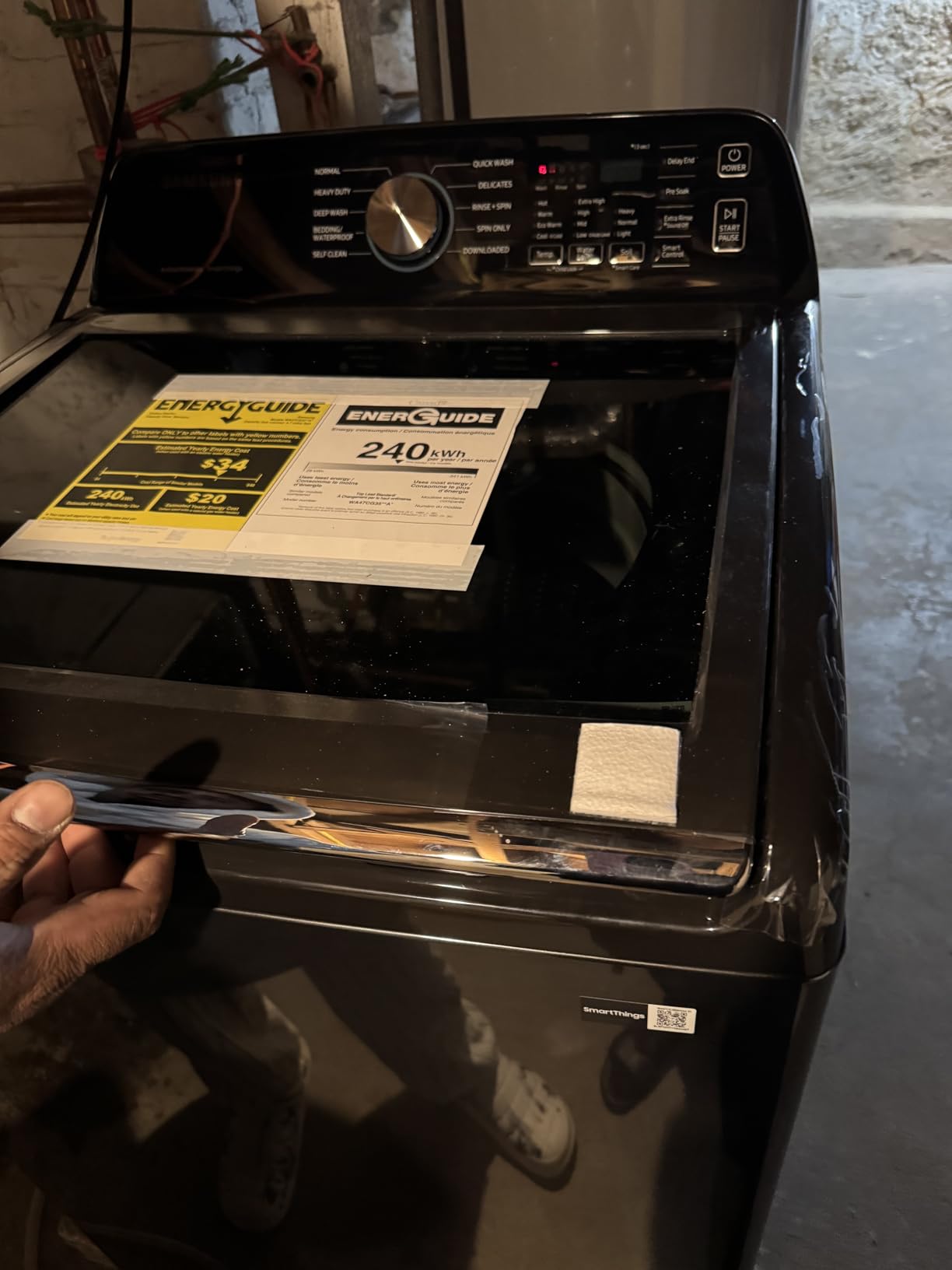 Samsung Smart 4.7 Cu Ft Top Load Washer & 7.4 Cu Ft Electric Dryer, Sensor Stops Overdrying, Low Vibration Quiet Wash, WaterJet Bundle (Black) customer photo 2