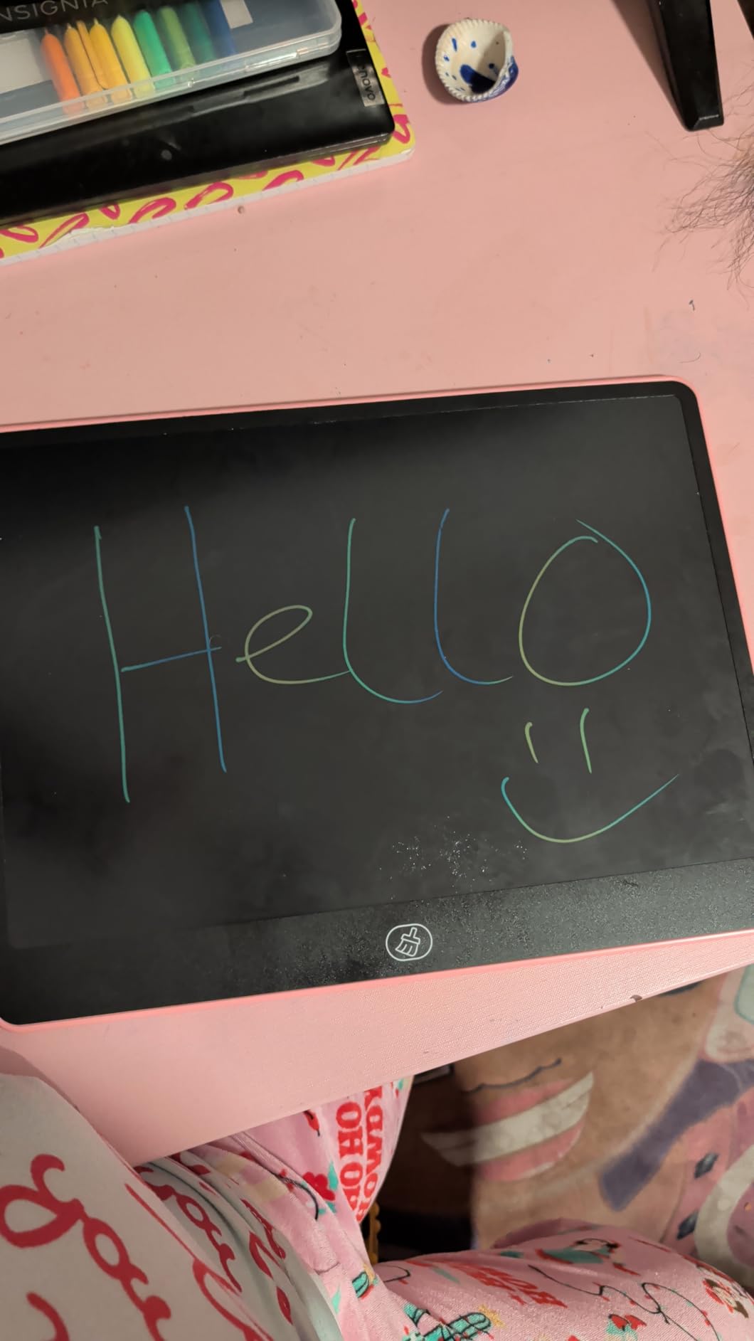 Kayoubi LCD Writing Tablet for Kids, 14.5 Inch Large Drawing Board, Pink | Reusable erasable doodle pad with 2 pens, no blue light, educational learning toy, gifts for boys and girls ages 3-8 customer photo 1