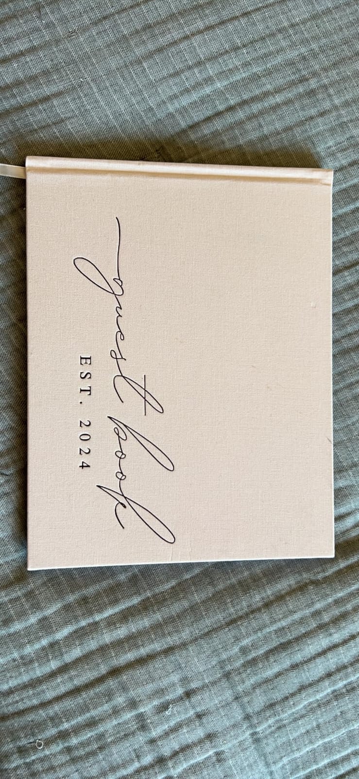 Wedding Guest Book Personalized 2026 Year 100 Pages Linen Photo Guestbook | Guest Books to Sign at Reception Party, Includes Clear Photo Corners Self Adhesive customer photo 1