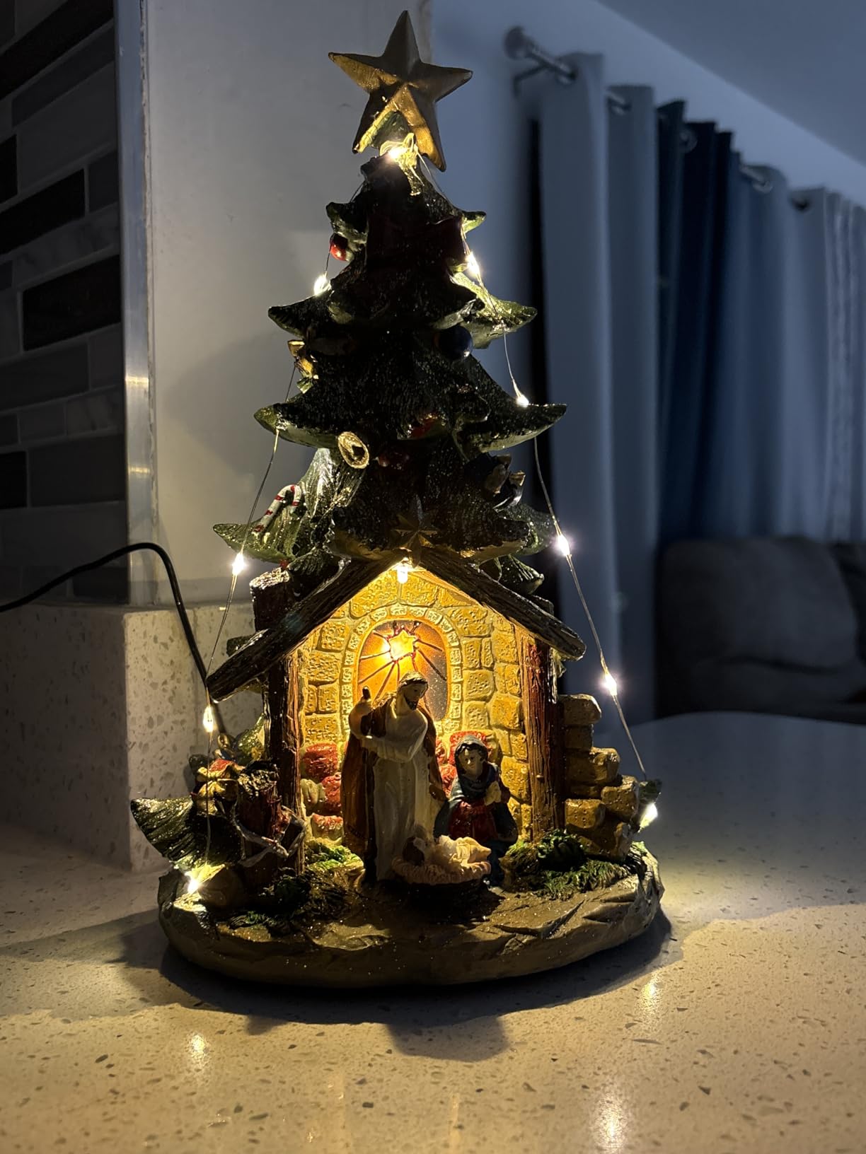 VISFLAIR Ceramic Christmas Tree with Rotating Train- Musical Christmas Tree Decorations with 38 Multicolored Lights for Home Tabletop Decor, Xmas Gift customer photo 1