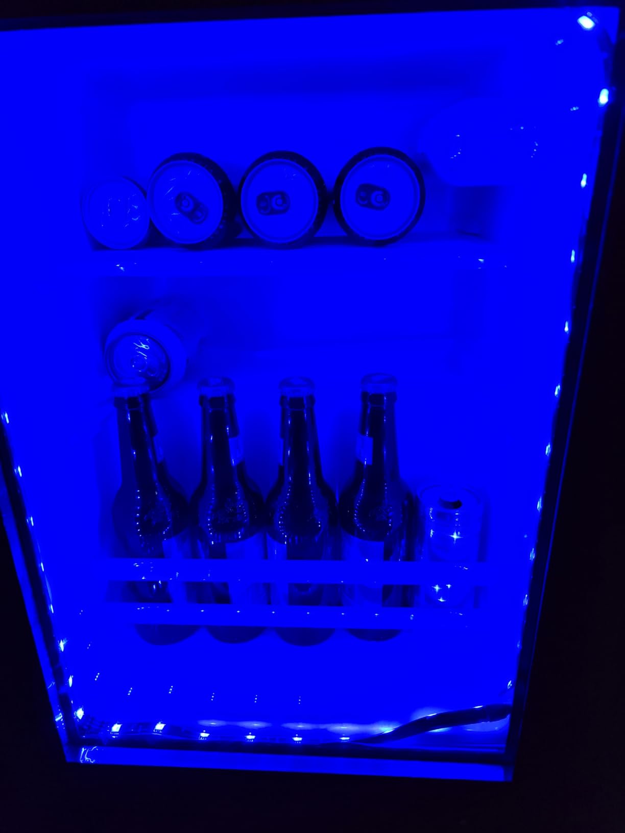 BROTTAR Large Coffee Bar Cabinet with Fridge (Fridge Included) | Liquor Wine Bar Cabinet with LED Lights, Glass Holder, Wine Rack, Human Body Sensor, Buffet Sideboard for Home, Black customer photo 2