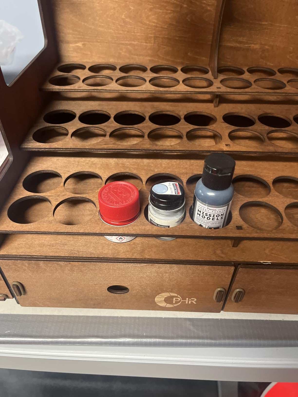 OPHIR 50 Holes Wooden Paint Holder Rack for Model Paints, Painting Brushes | 1.42