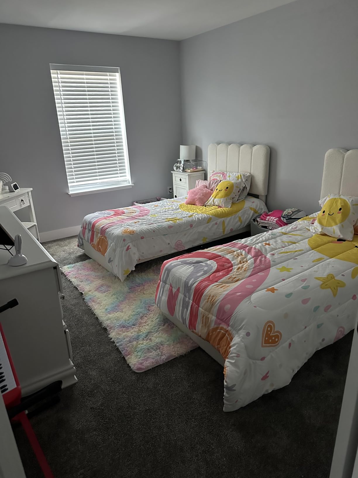 GarveeHome Twin Bed Frame, Platform Bed with Headboard for Kids | Upholstered Bed Frame, Easy Assembly, Wooden Slats Support, No Box Spring Needed, Boucle Beige customer photo 1