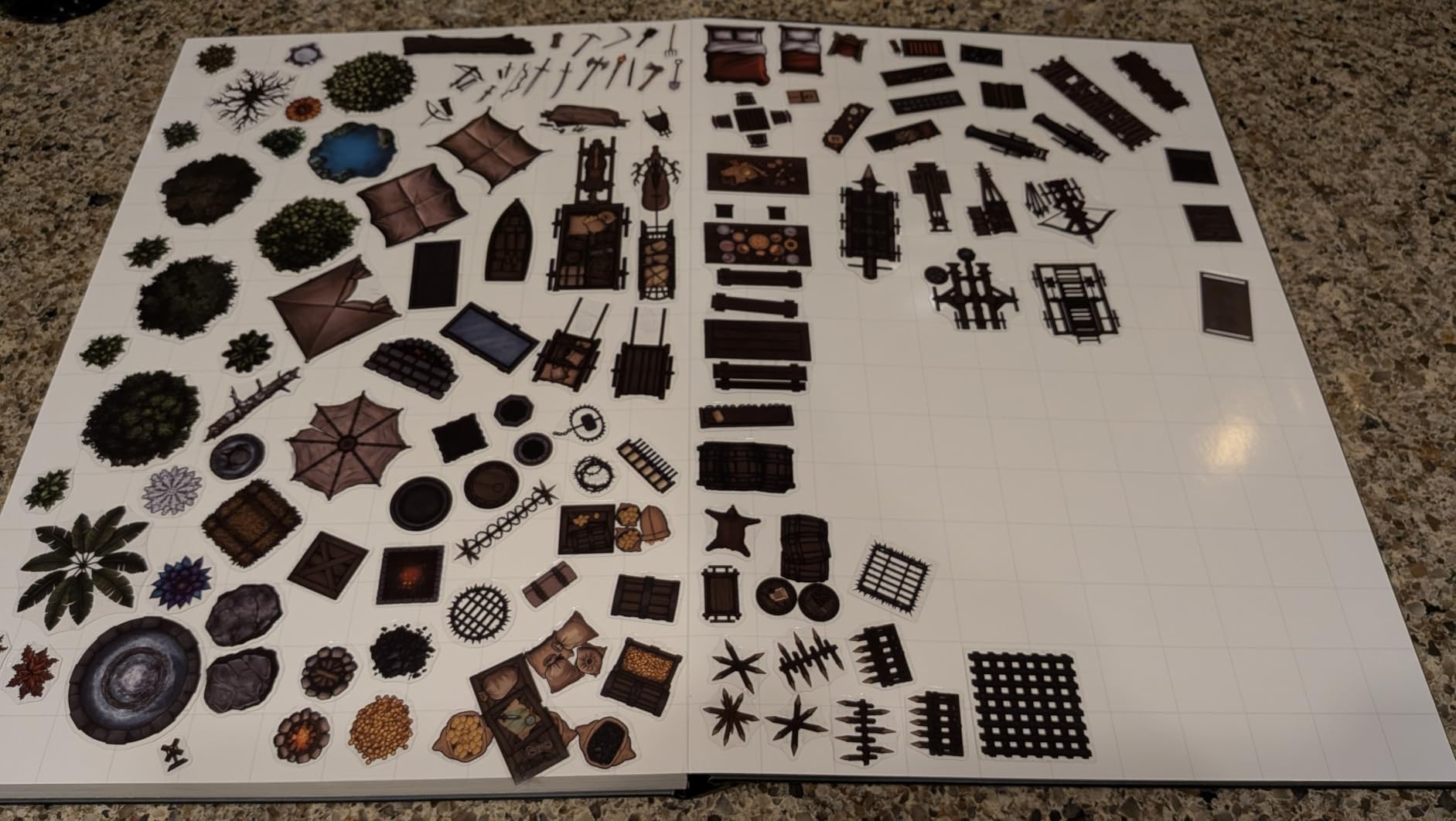 CZYY DND Battle Map Book, Reusable RPG Terrain Kit for Miniature Battles | 32 Dry & Wet Erase Maps, 100+ Scenery Decals, 1 in Grid, Lay-Flat Design, Fast Setup for Campaigns & Game Nights customer photo 1