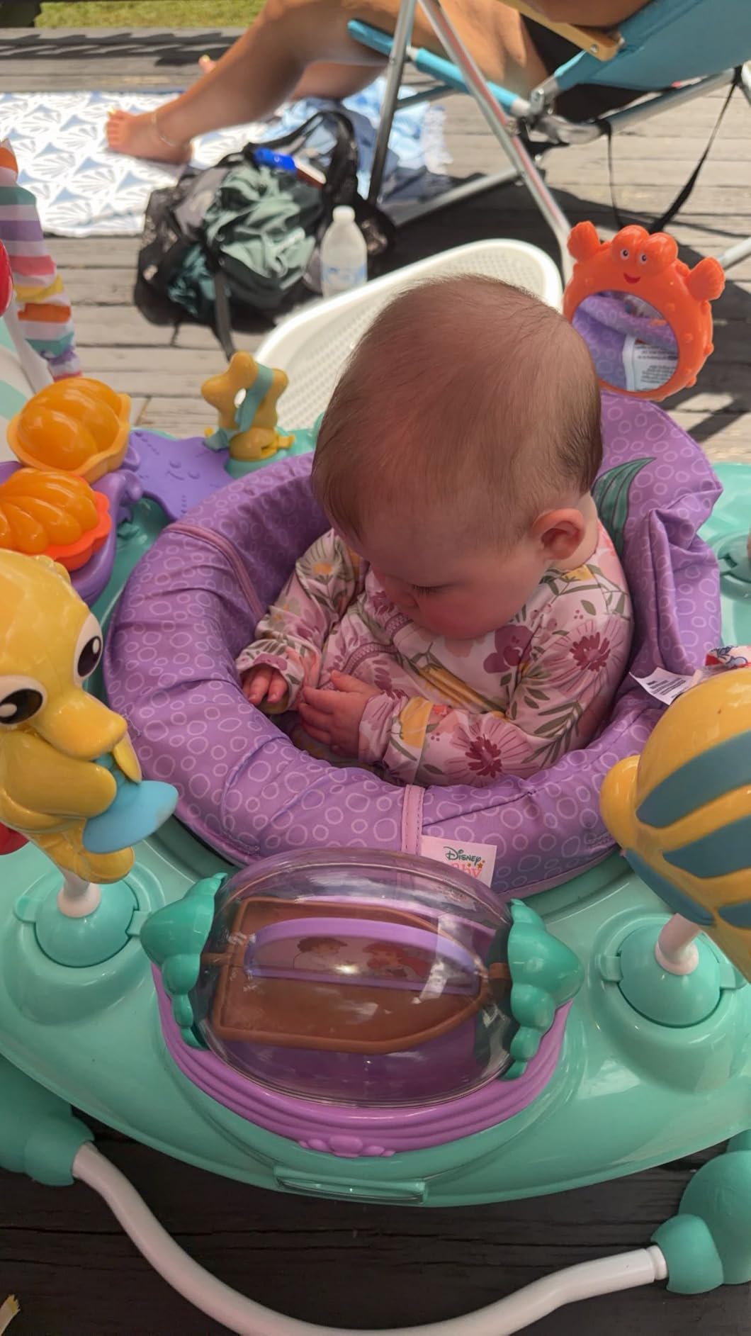 Bright Starts Disney Stitch Little Ohana Baby Activity Jumper with Interactive Toys, Lights & Music with Stitch, Angel & Scrump, 6-12 Months (Blue) customer photo 2