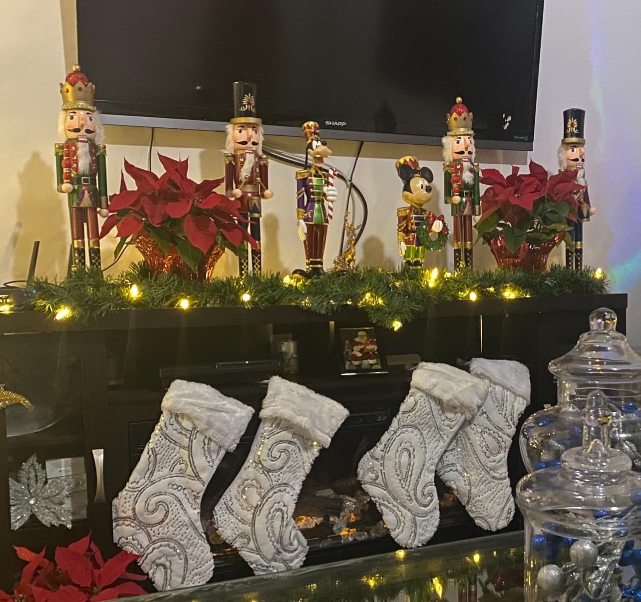 4PCS Wooden Christmas Decorations Nutcracker Soldier, 30CM Traditional Painted Nutcracker Figures, Festive Collectible Christmas Party for Home Fireplace Christmas Tree Party Decoration customer photo 2