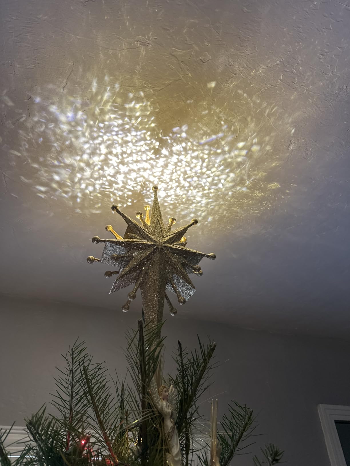 DG-Direct Christmas Tree Topper with Wide Coverage Light, Frosted Silver customer photo 1