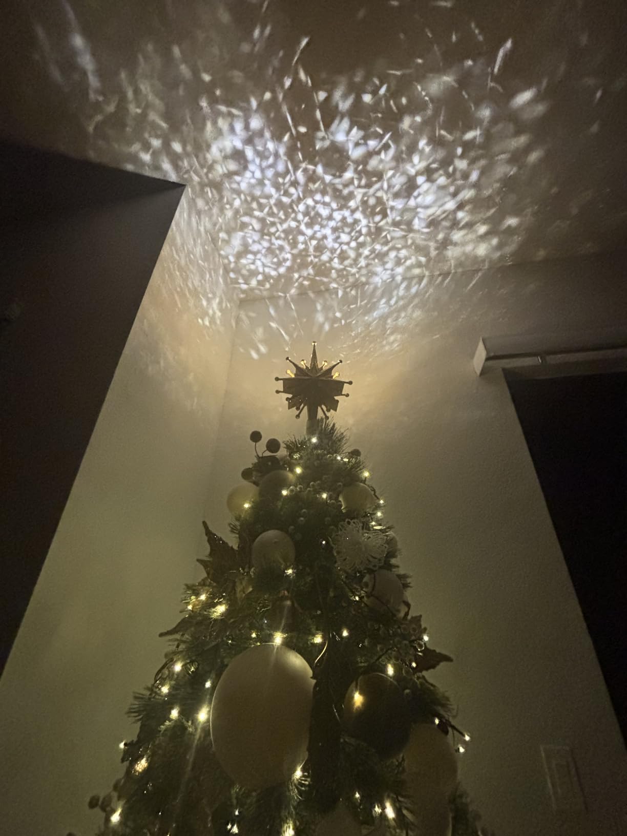 DG-Direct Christmas Tree Topper with Wide Coverage Light, Frosted Silver customer photo 2