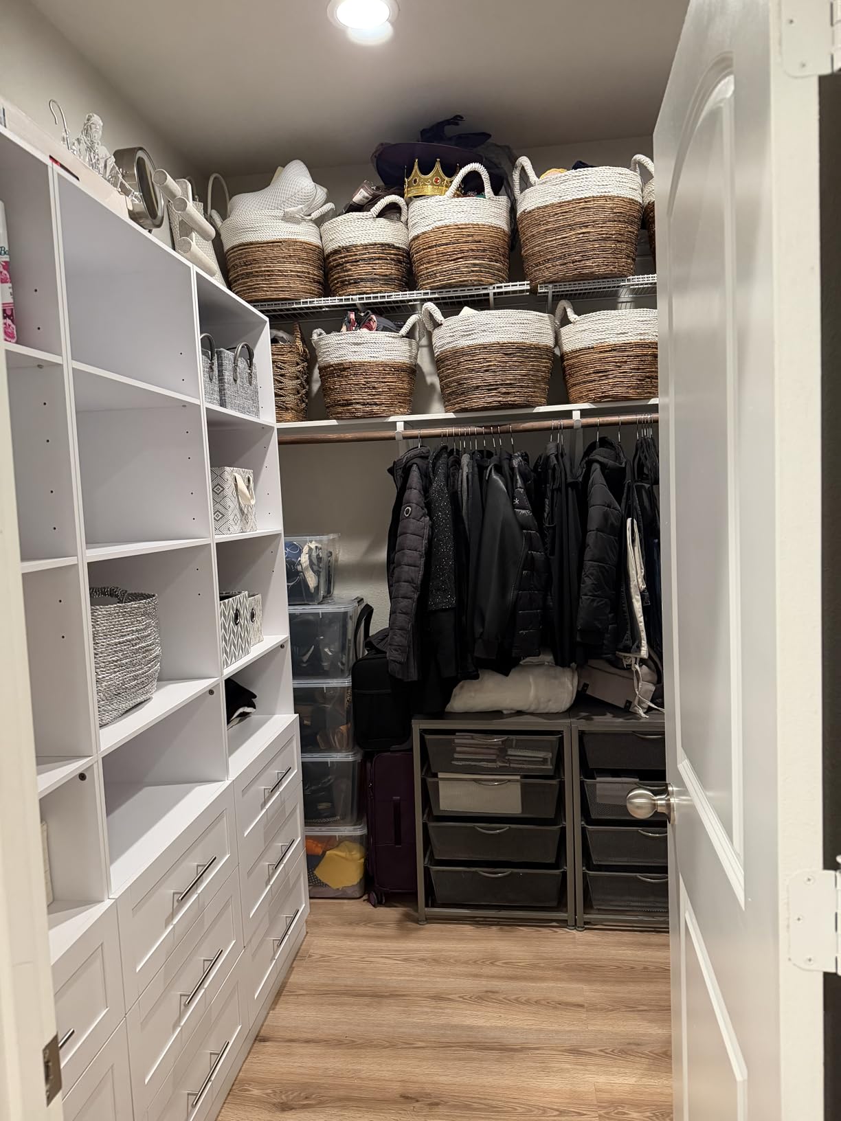 Closet System with 6 Drawers and 8 Shelves, Wood Closet Organizer System with 2 Extra Hanging Rod for Walk in Closet, Modular Closet Organizer System White(4FT) customer photo 1