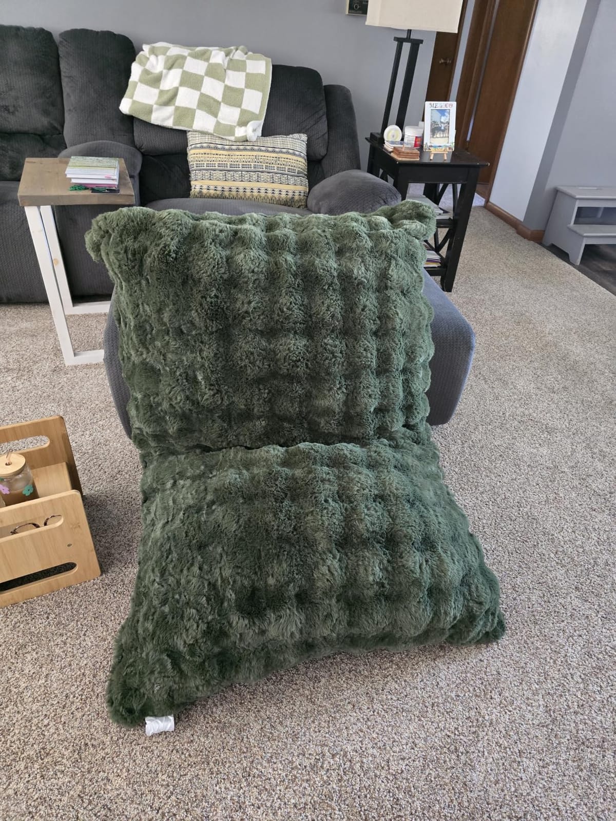MAXYOYO 3 in 1 Kids Bean Bag Chair, Comfy Floor Sofa with Removed Cover | Soft Floor Couch with High-Density Foam Filling Convertible Child Chair Floor Cushion for Living Room Bedroom, Green customer photo 1