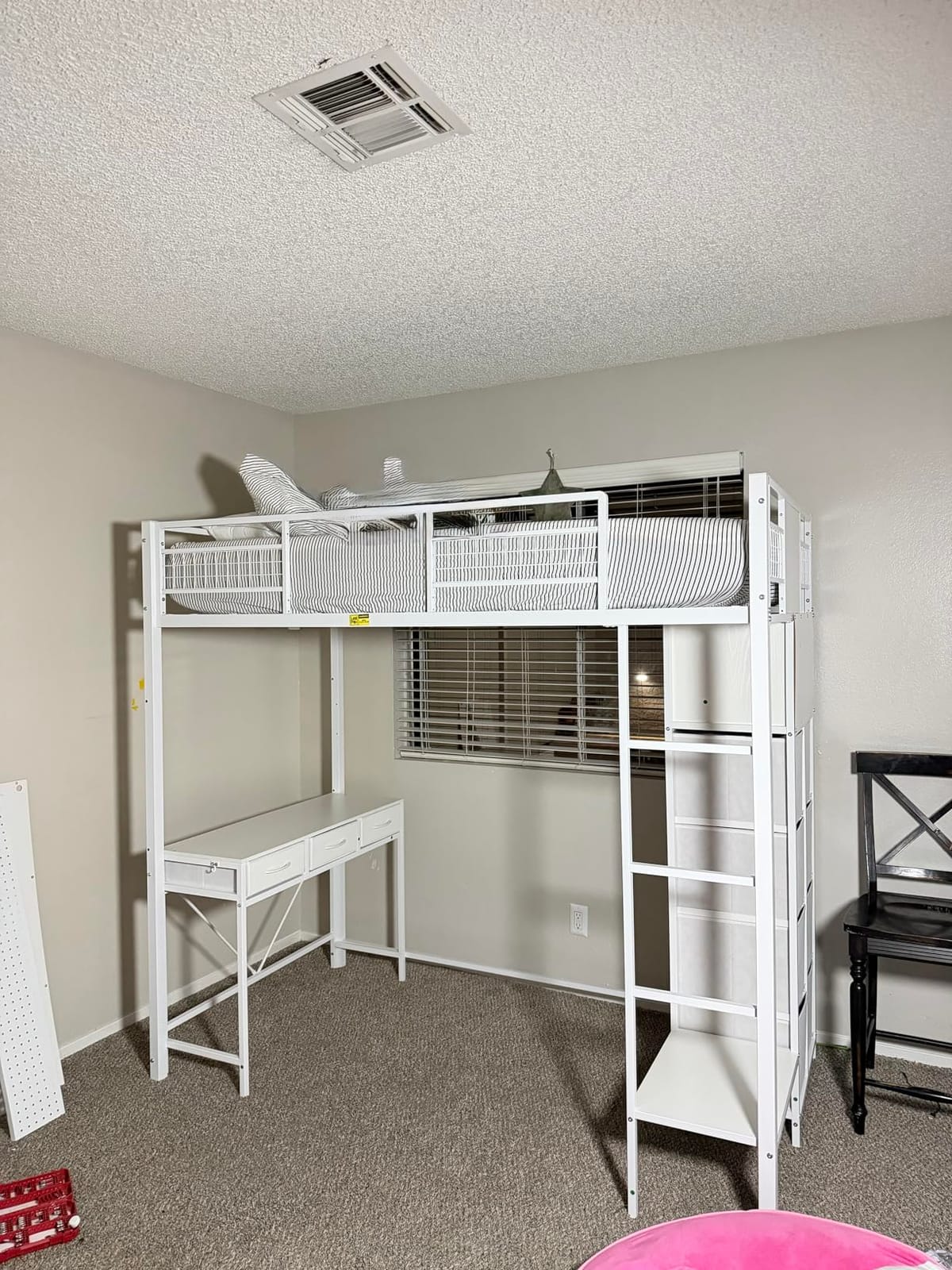 ADORNEVE Twin Size Loft Bed with Desk and 11 Storage Drawers, White customer photo 1