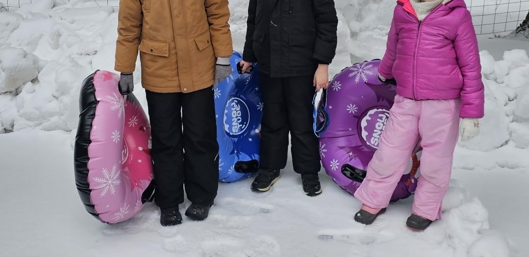 Snow Tube, 36'' 3Packs/4Packs Snowman Snow Tubes for Kids & Adults, Durable Cold-Resistant PVC Inflatable Snow Sled, Heavy-Duty Hard Bottom & Handles customer photo 2