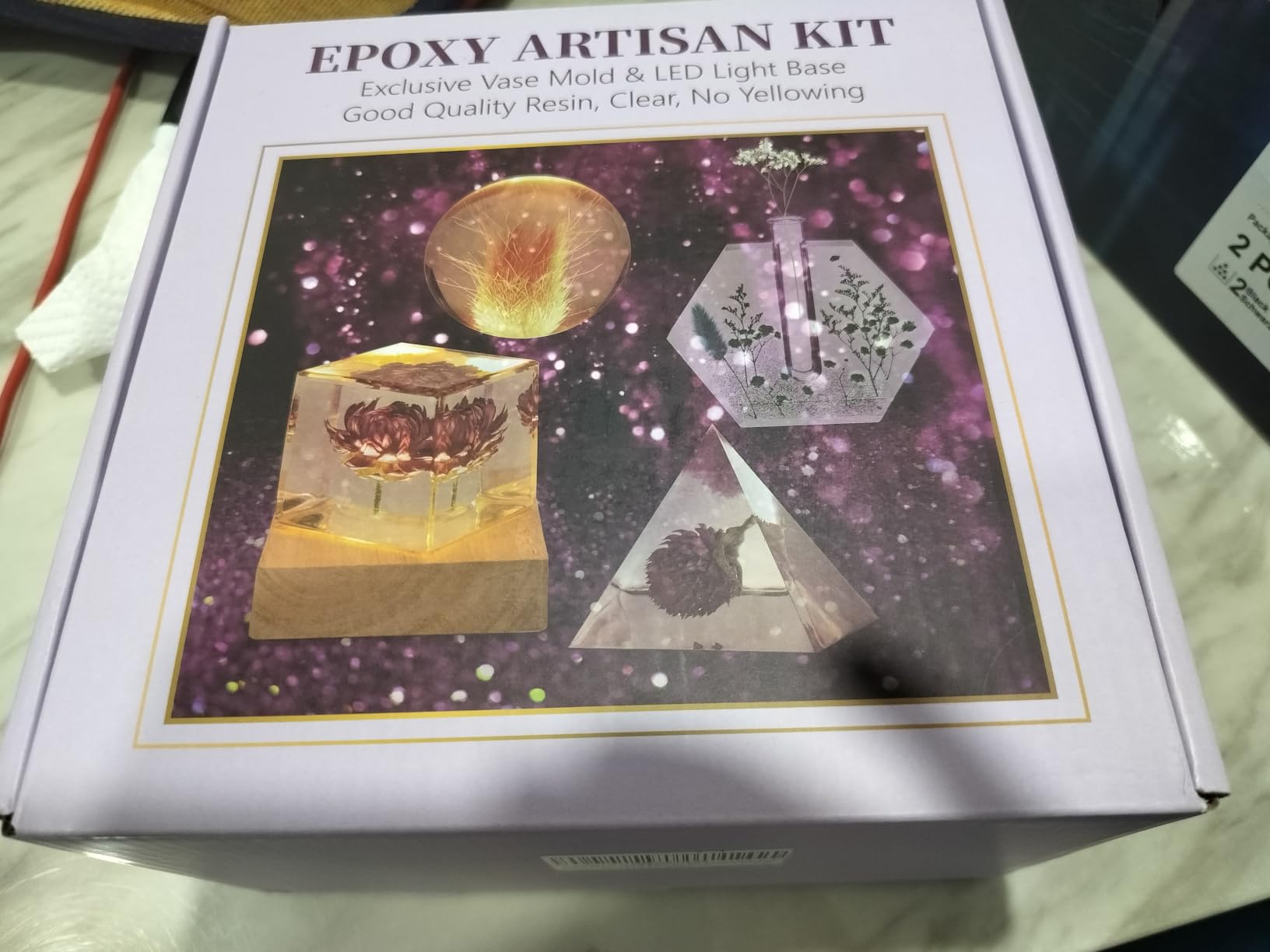 Epoxy Resin Kit with Light for Beginners, DIY Crafts for Adults Women | Clear Resin kit with Silicone Mold for Starters DIY Arts & Crafts for Adults, DIY Creations, Ornament, Flowers, Decorations customer photo 1
