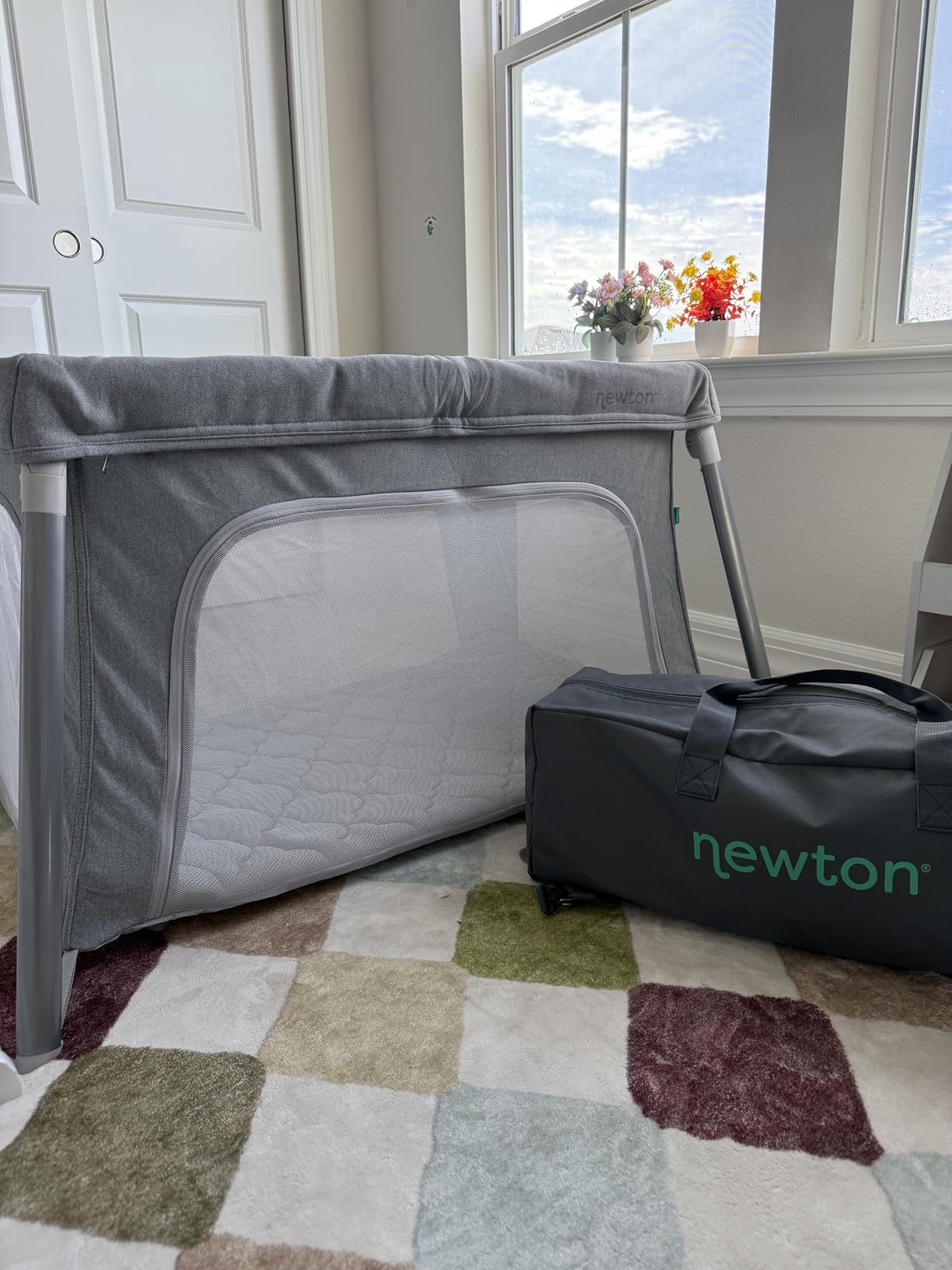 Newton Baby Compact Travel Crib & Play Yard, Carry-On Size, Sand, Foldable, Backpack Straps customer photo 2