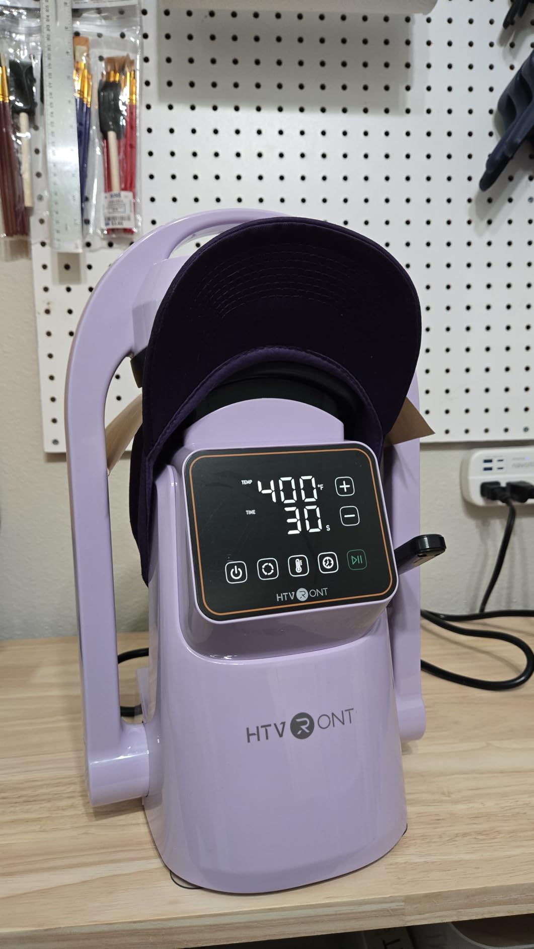 HTVRONT Auto Hat Press Machine, Hat Heat Press Machine | Auto Press, Precise Temp & Timer Control, Hat Heat Press for Caps with 2 Platens for DTF Film, Embroidery, Sublimation customer photo 1