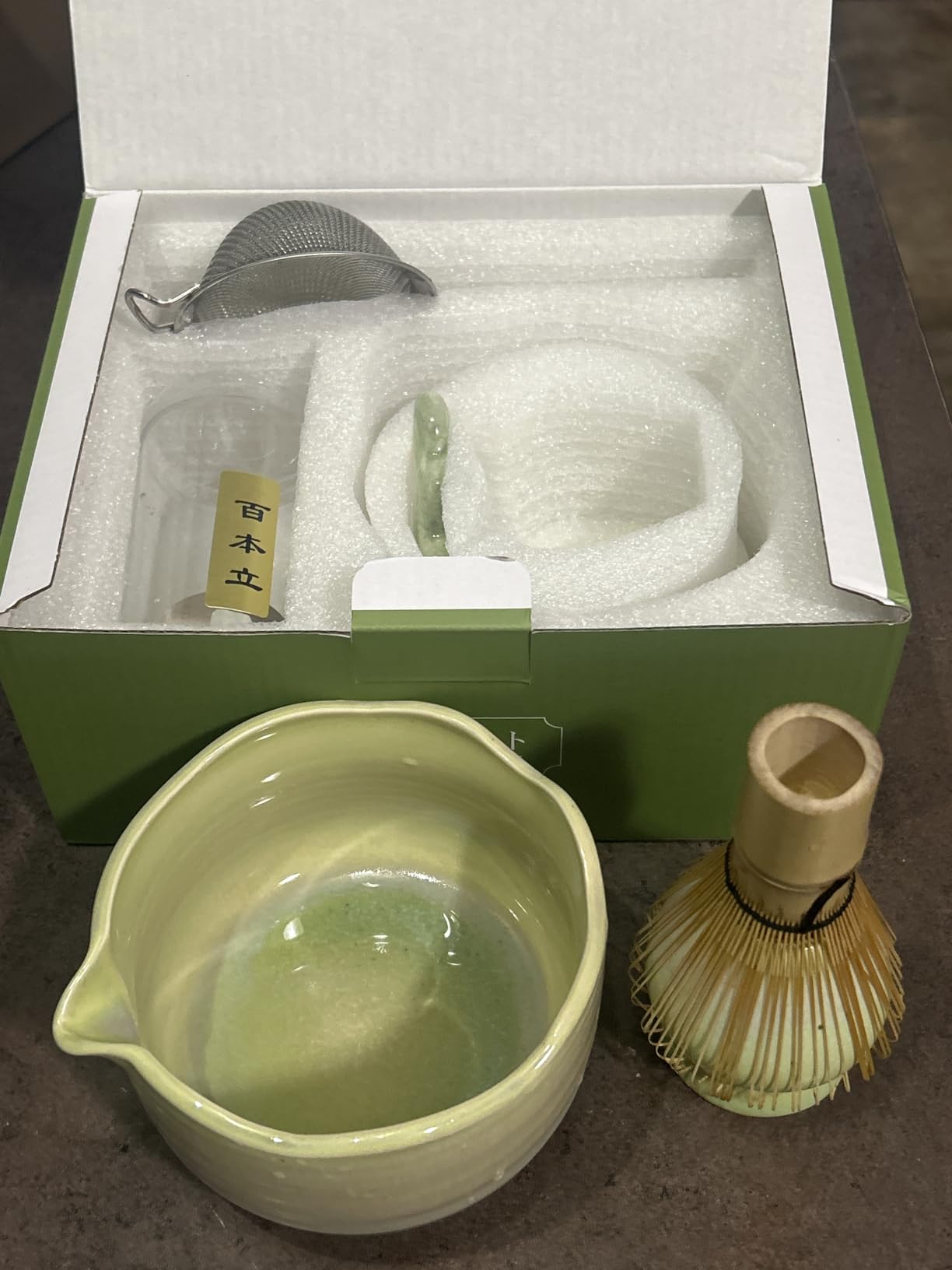 JBER Matcha Whisk Set, 7PCS Matcha Set with Bamboo Whisk and Ceramic Bowl | Complete Matcha Kit Includes 17oz Bowl, Handmade Whisk 100 Prongs, Holder, Spoon, Sifter for Matcha Lovers, Gradient Pink customer photo 1