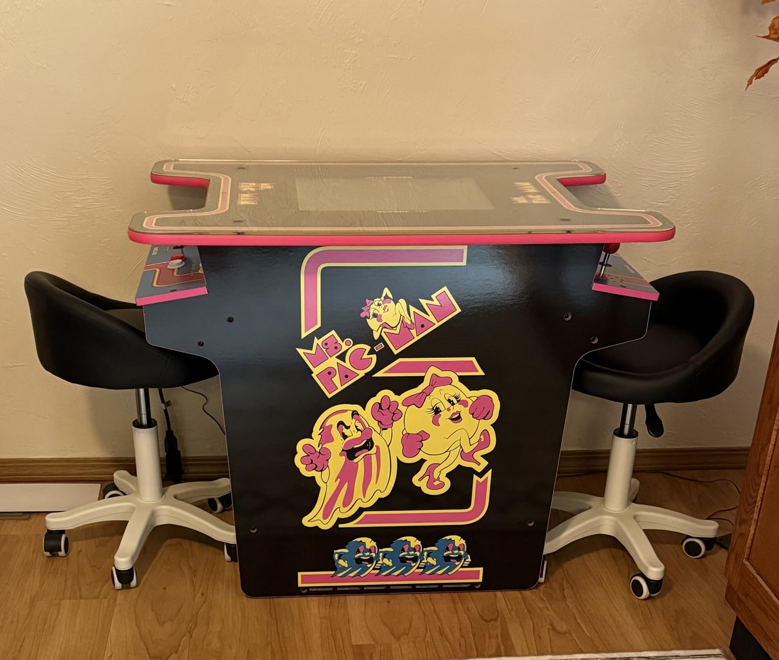 Arcade1Up Ms. PAC-MAN Head-to-Head Arcade Table, 12 Classic Games | Retro Home Arcade Machine with Light-Up Control Deck & Real-Feel Joysticks customer photo 2