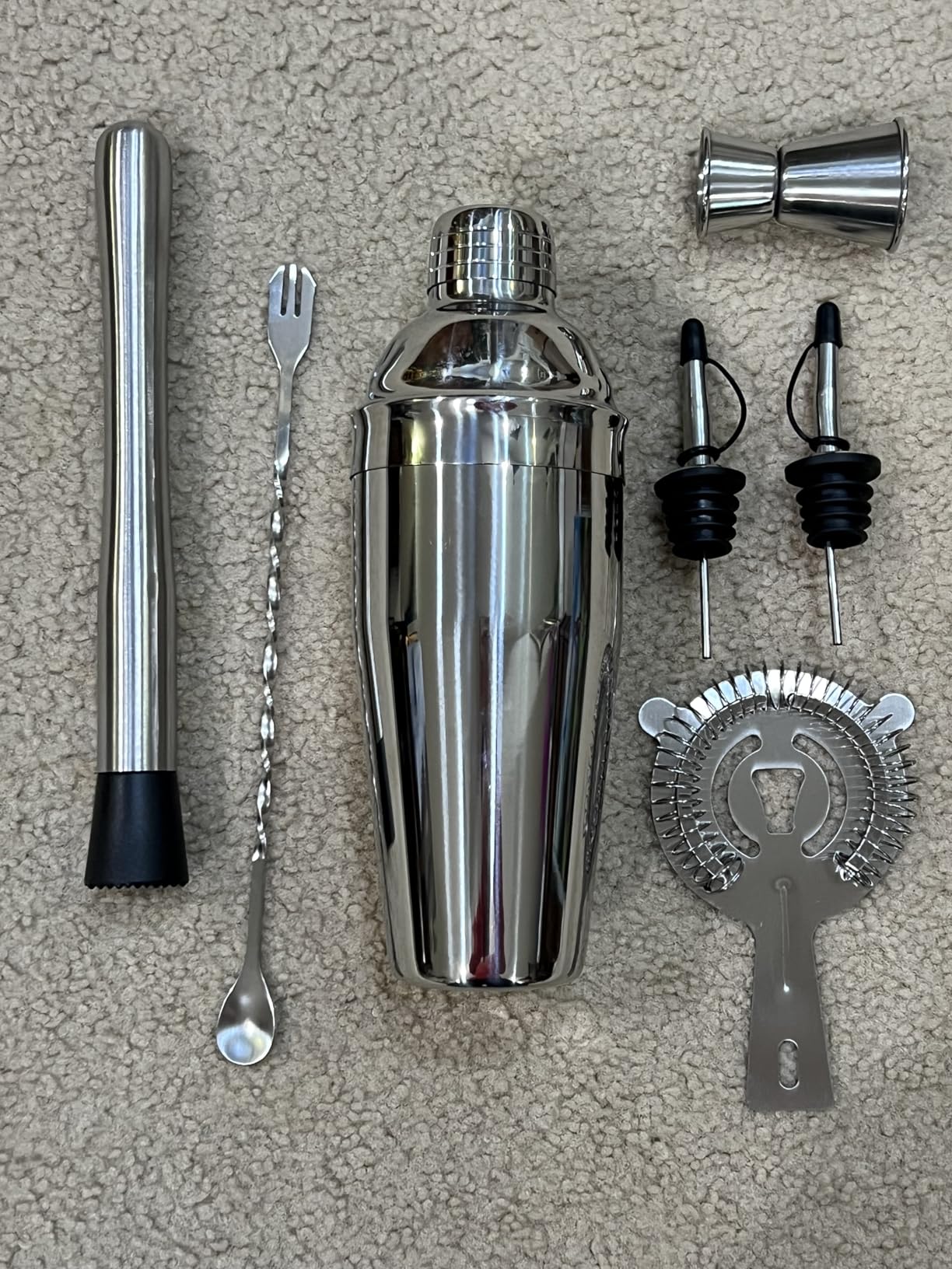 Cocktail Shaker Set Bartender Kit, Professional Bar Set, Martini Shaker, Jigger, Strainer, Mixer Spoon, Muddler, Liquor Pourers Ideal Bar Accessories for Home customer photo 2