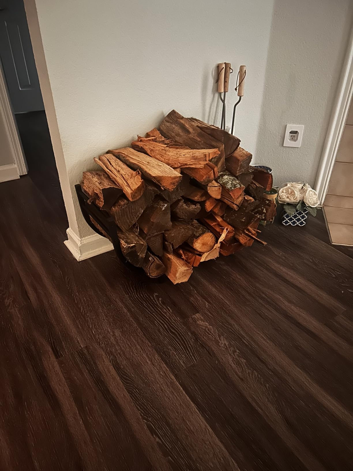 facka 40 Inch Firewood Rack Outdoor with Cover, Metal Wood Rack customer photo 1