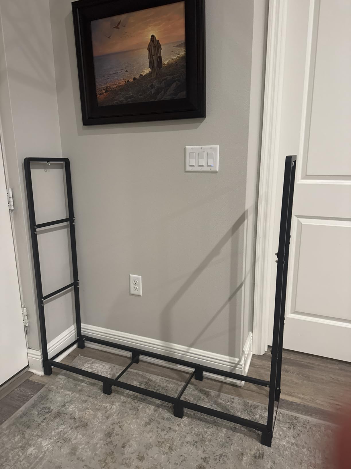 facka 40 Inch Firewood Rack Outdoor with Cover, Metal Wood Rack customer photo 2
