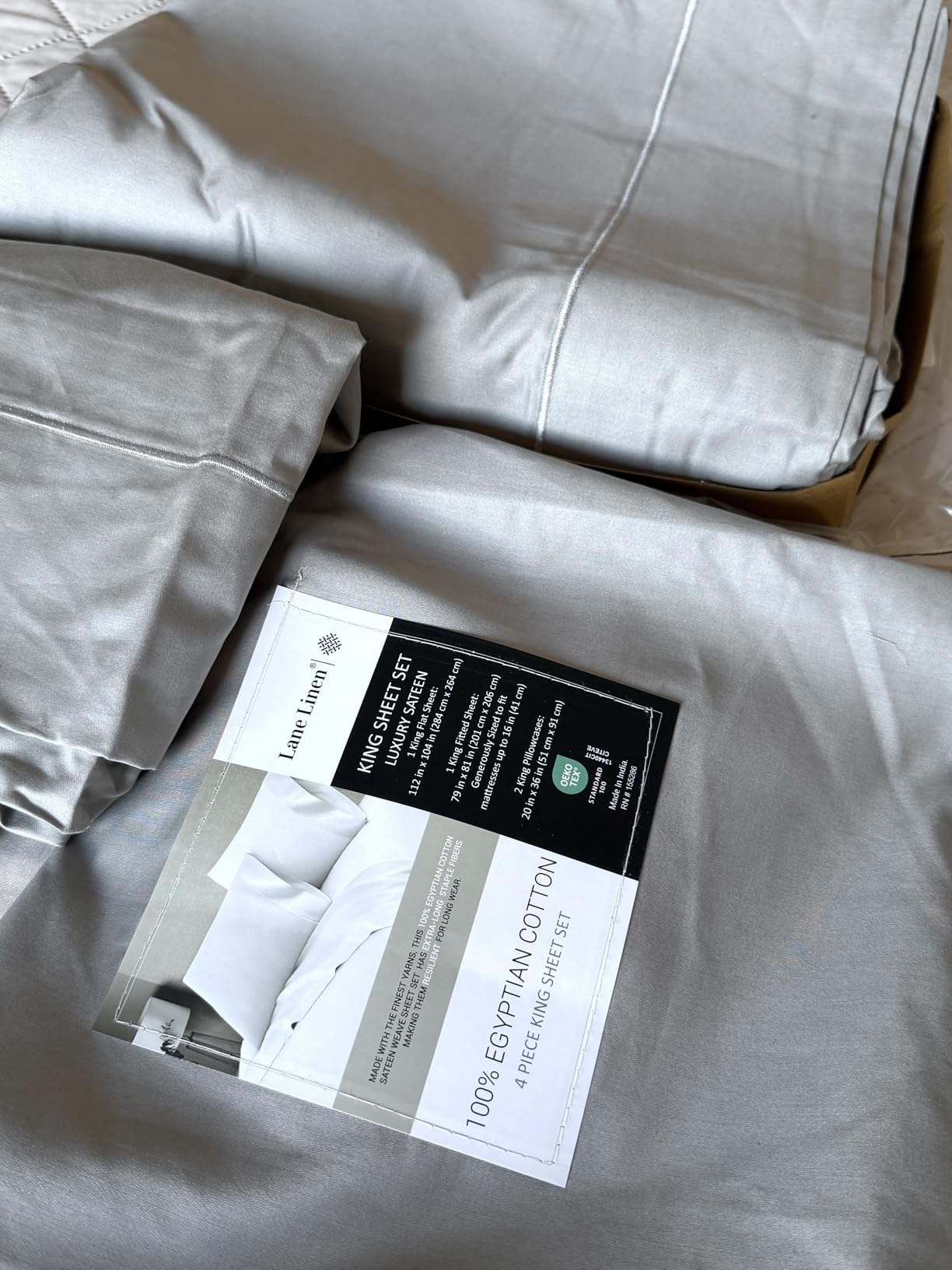LANE LINEN 100% Egyptian Cotton Sheets Queen Size Sateen Weave - White | Queen Sheets - 4-Piece Set, For A Luxurious Night's Sleep, For A Silky Hotel-Style Bed, Long-Staple Egyptian Cotton customer photo 1