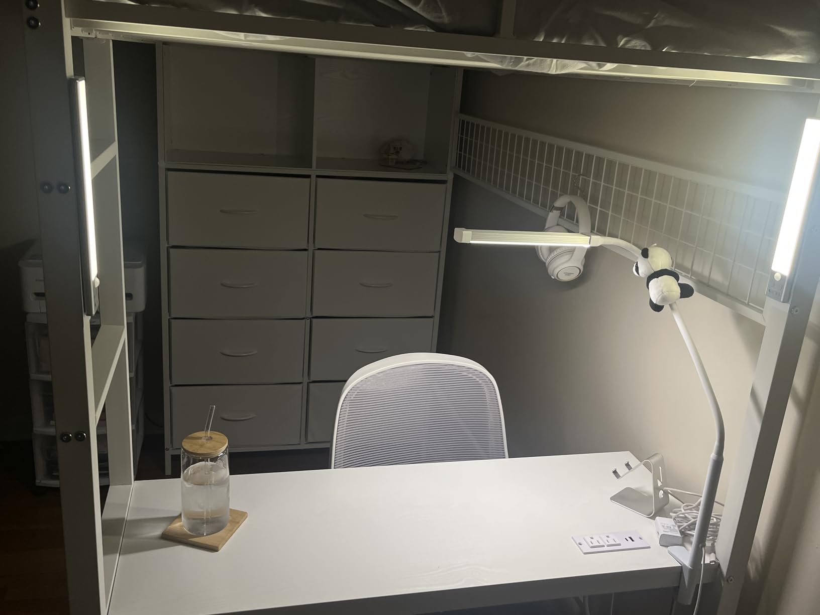 ADORNEVE Loft Bed Full Size with Desk and 8 Storage Drawers, Grey customer photo 1