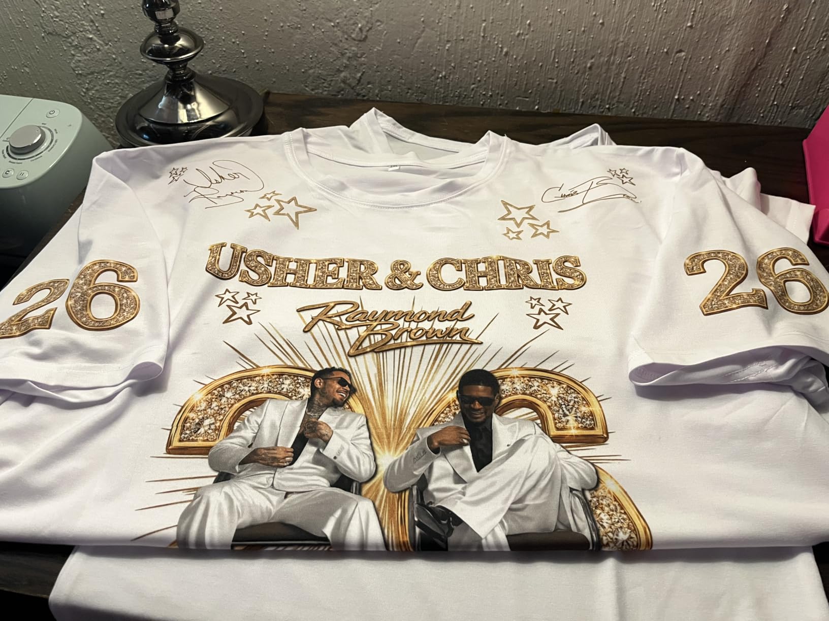 Sublimation Blank T-Shirts, Polyester, Crew Neck, White, Unisex customer photo 2