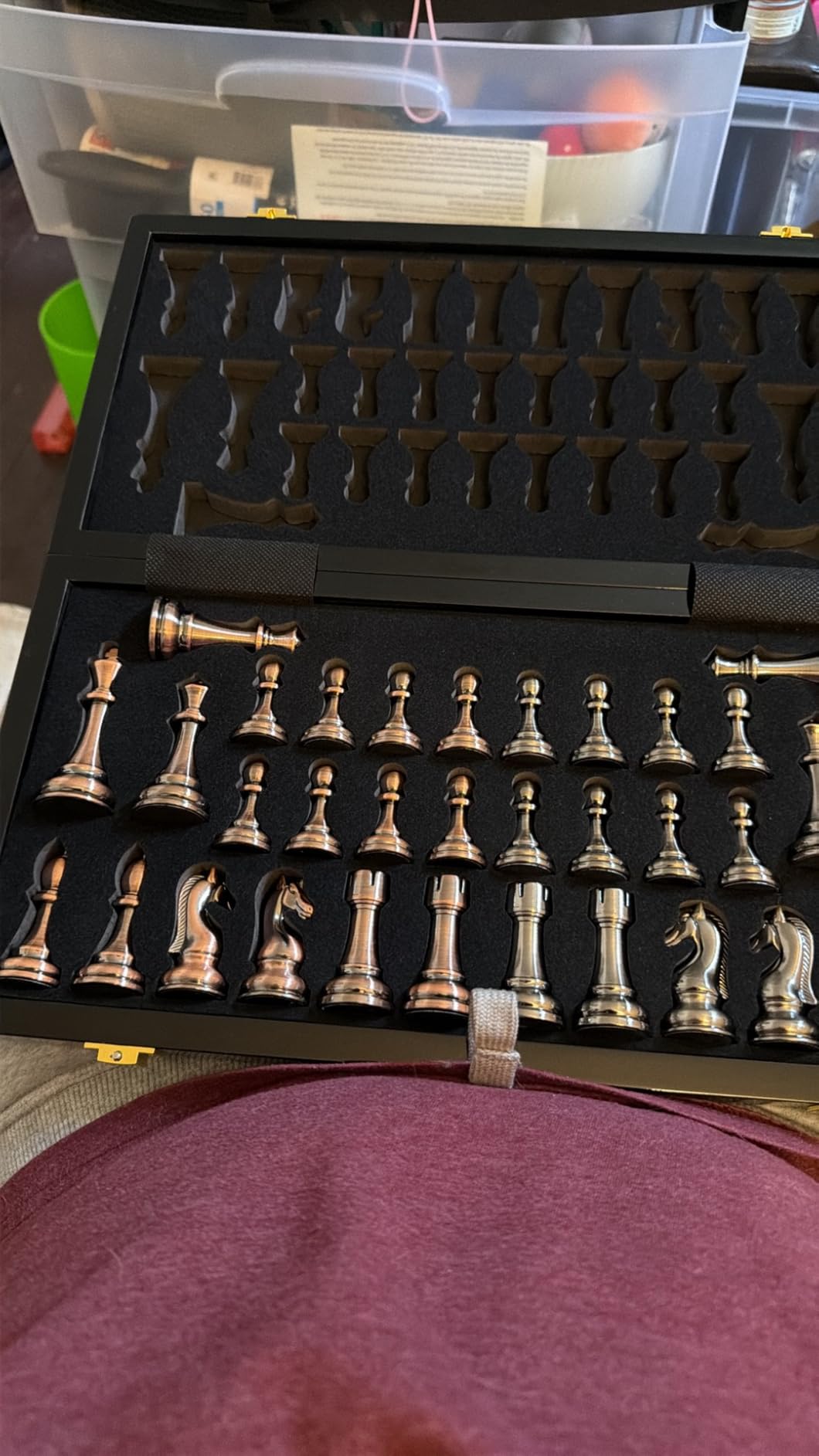 Luxury Metal Chess Set with 15 Inch Wooden Chess Board | Weighted Metal Chess Pieces | 2 Extra Queens | Professional & Tournament Style Chess Set for Adults | Elegant Game Room & Office Decor customer photo 1