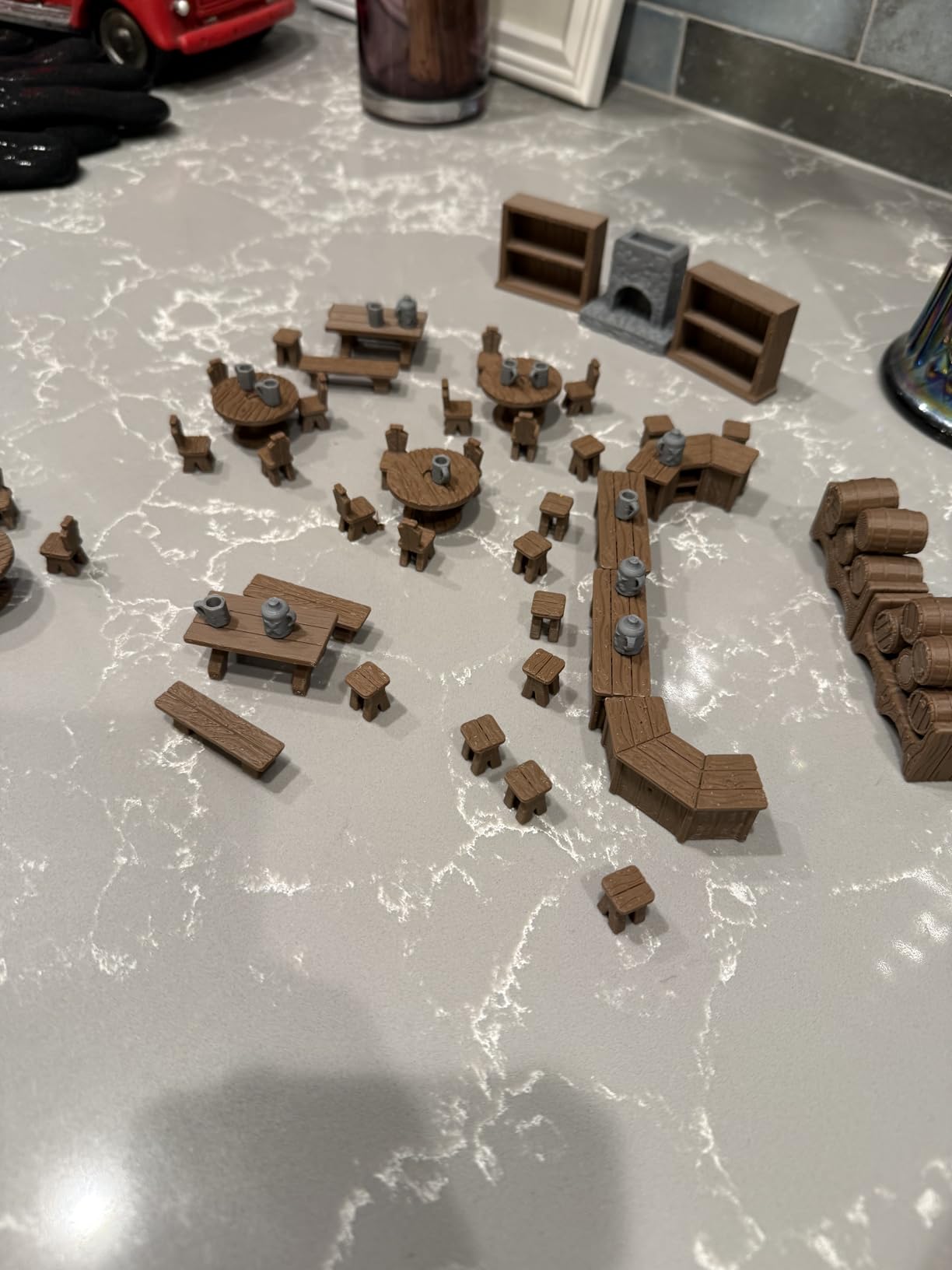 Tavern DND Terrain Set - Modular 70 Piece Tabletop Role-Playing Scenery - 28mm Scale, Includes Tavern Pieces & Accessories - Perfect for Dungeons & Dragons, Pathfinder, & RPG Tabletop Games customer photo 1