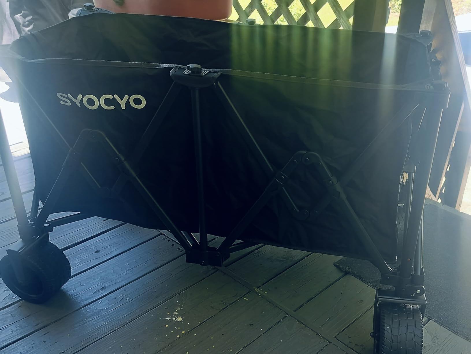 Beach Wagon Carts Foldable 570LBS Collapsible Wagon with Big All-Terrain Wheels for Sand 330L Heavy Duty Utility Carts with Cup Holders for Garden, Camping, Grocery, Black customer photo 2