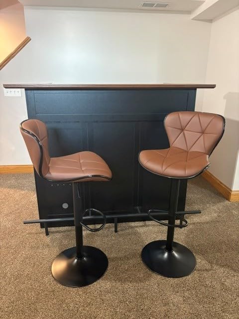 GDLF Home Bar Unit with Fridge Space, U-Shape Liquor Wine Cabinet, 63.1