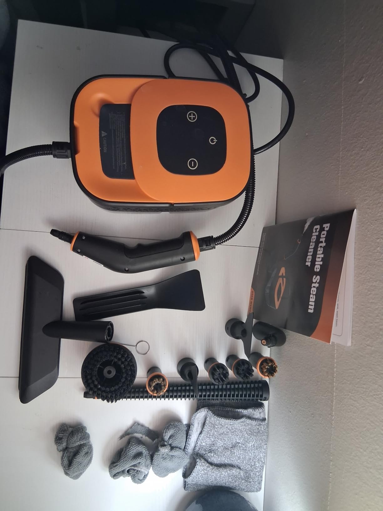 Steam Cleaner, Portable Steamer for Cleaning with 16pcs Accessories, 6-Level Adjustable and 15s Heat-Up, Handheld Steam Cleaner for Home, Tile, Dirt, Grout, Grease, Car Detailing customer photo 2