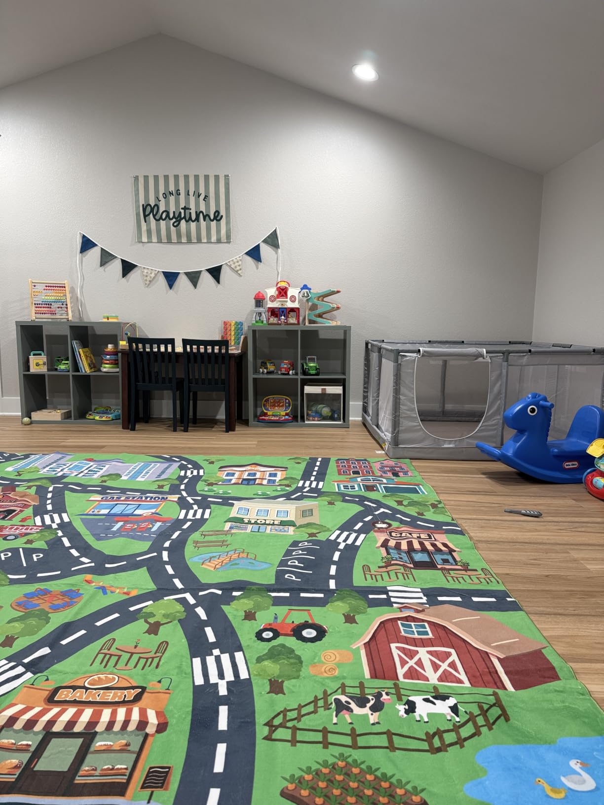 Kids Rug for Playroom, Non-Slip 5x7 ft Car Rugs Play Mat Kids Room | Soft, Town City Road Map, Childrens Road Carpet, Washable Kids Play Rug, for Classroom Nursery Bedroom Boys, Stain Resistant customer photo 1