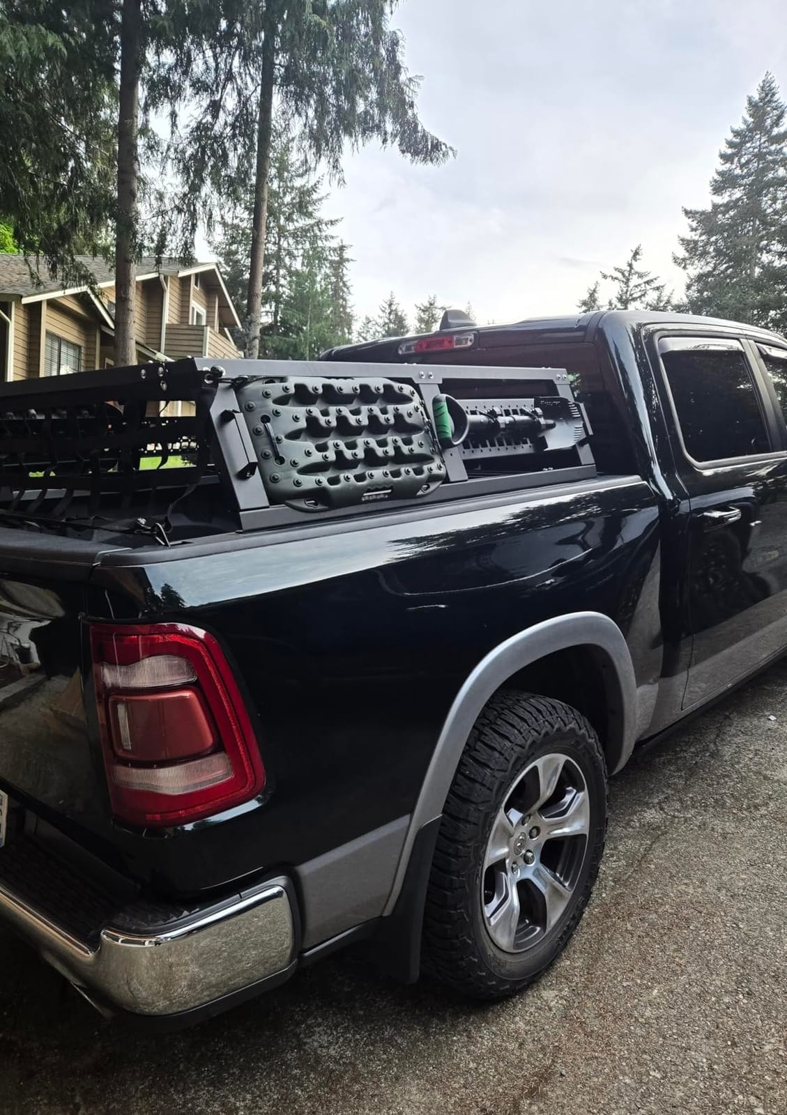JOYTUTUS Full Size Truck Bed Rack, Overland Bed Racks for Trucks Compatible with F150 F250 F350 Silverado Sierra Ram, 24.6 Inch High Truck Bed Rack for Roof Top Tent, with Foldable Molle Panel customer photo 1