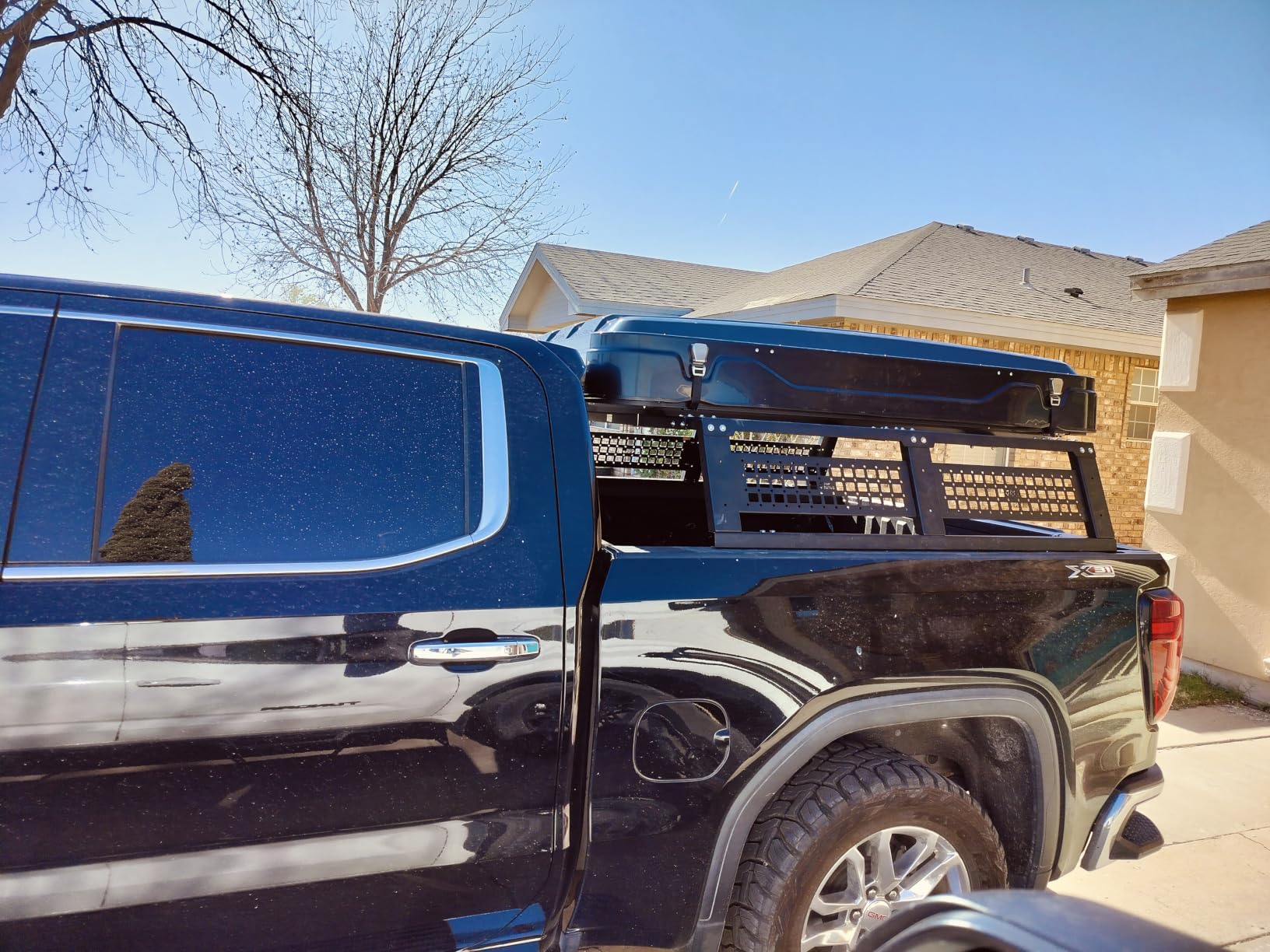 JOYTUTUS Full Size Truck Bed Rack, Overland Bed Racks for Trucks Compatible with F150 F250 F350 Silverado Sierra Ram, 24.6 Inch High Truck Bed Rack for Roof Top Tent, with Foldable Molle Panel customer photo 2