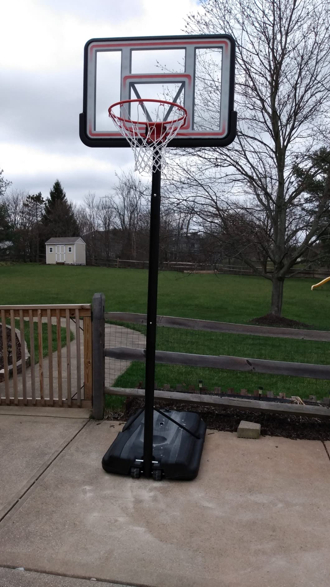 Lifetime NBA League Edition Portable Basketball Hoop, Adjustable Height 7.5-10 Ft, 44 Inch Shatterproof Polycarbonate Backboard, Steel Frame, Black/Clear customer photo 2