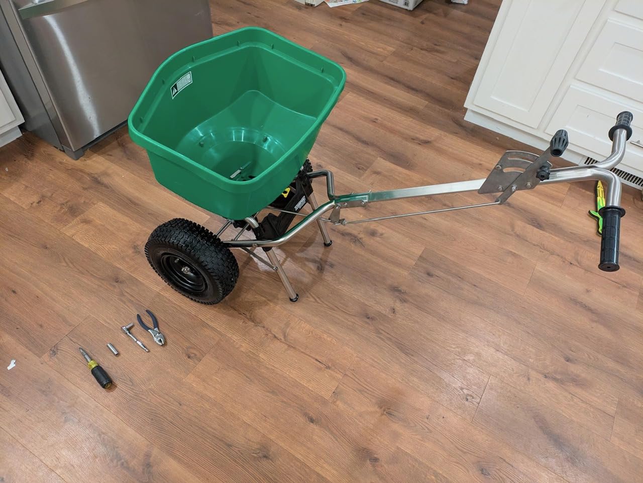CHAPIN 89400C TurfPro 100 lb Lawn Spreader, Contractor, Stainless Steel | Stainless steel components; covers up to 22,000 sq ft per fill with precision spread control customer photo 1