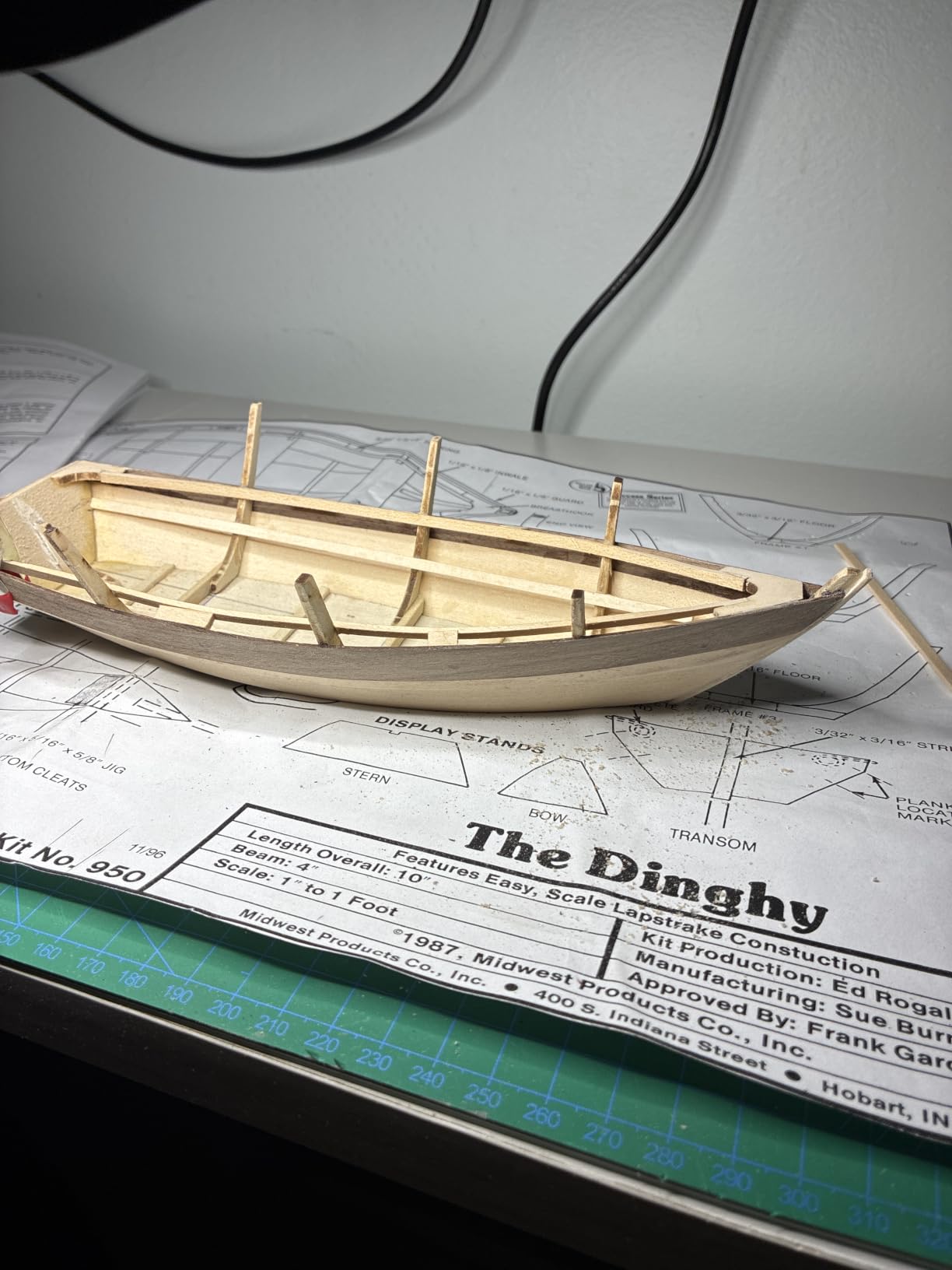 Complete Wooden Model Boat Building Kit - Made in USA - Includes Tools, Glue & Paint - Beginner DIY Dinghy Kit - 1:12 Scale customer photo 1