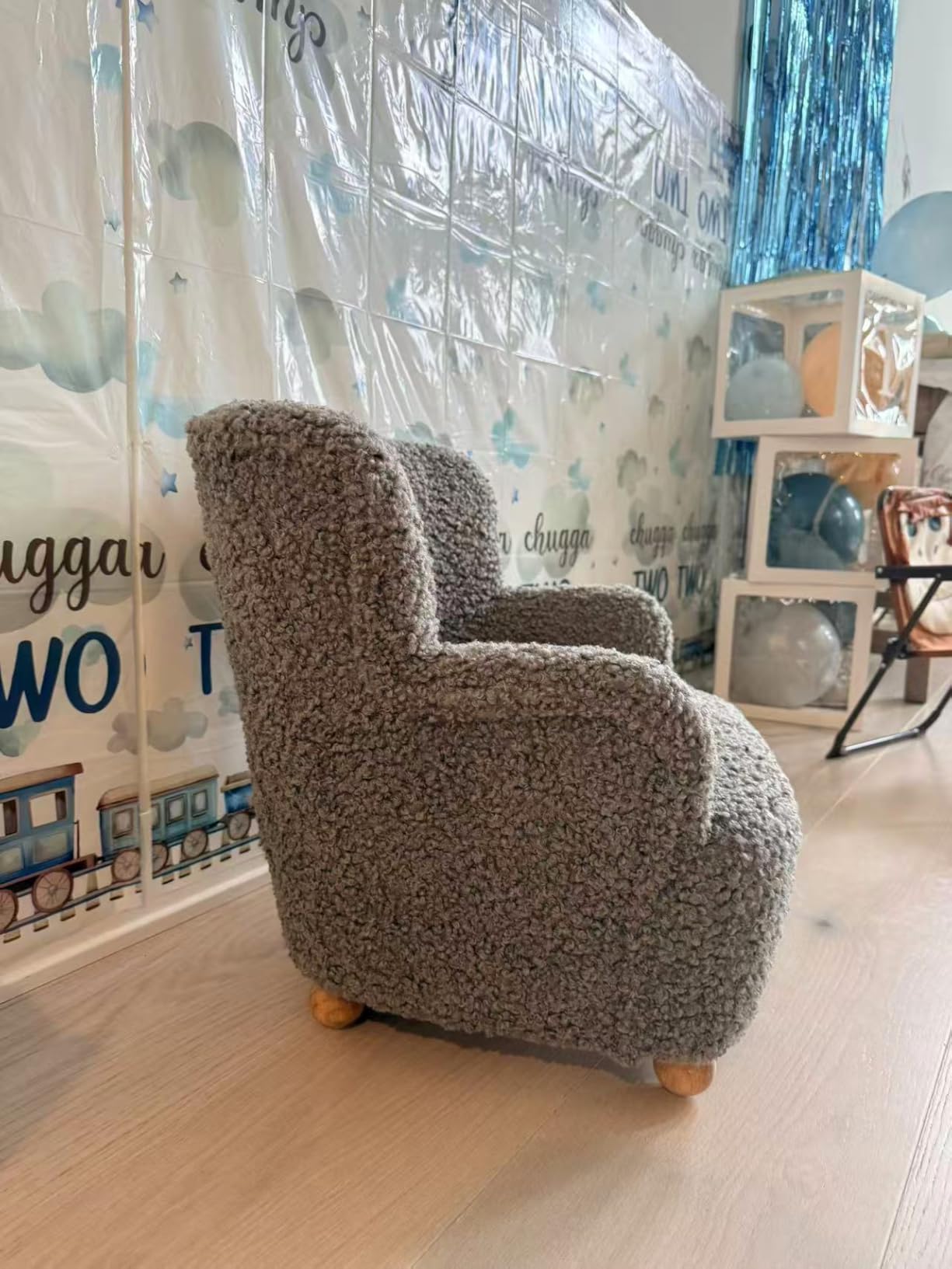 Costzon Kids Sofa, Comfy Toddler Armchair with Solid Rubber Wood Legs, Upholstered Children Reading Chair for Boys & Girls Aged 3+, Kids Furniture Mini Recliner Chair for Bedroom, Playroom (Coffee) customer photo 1