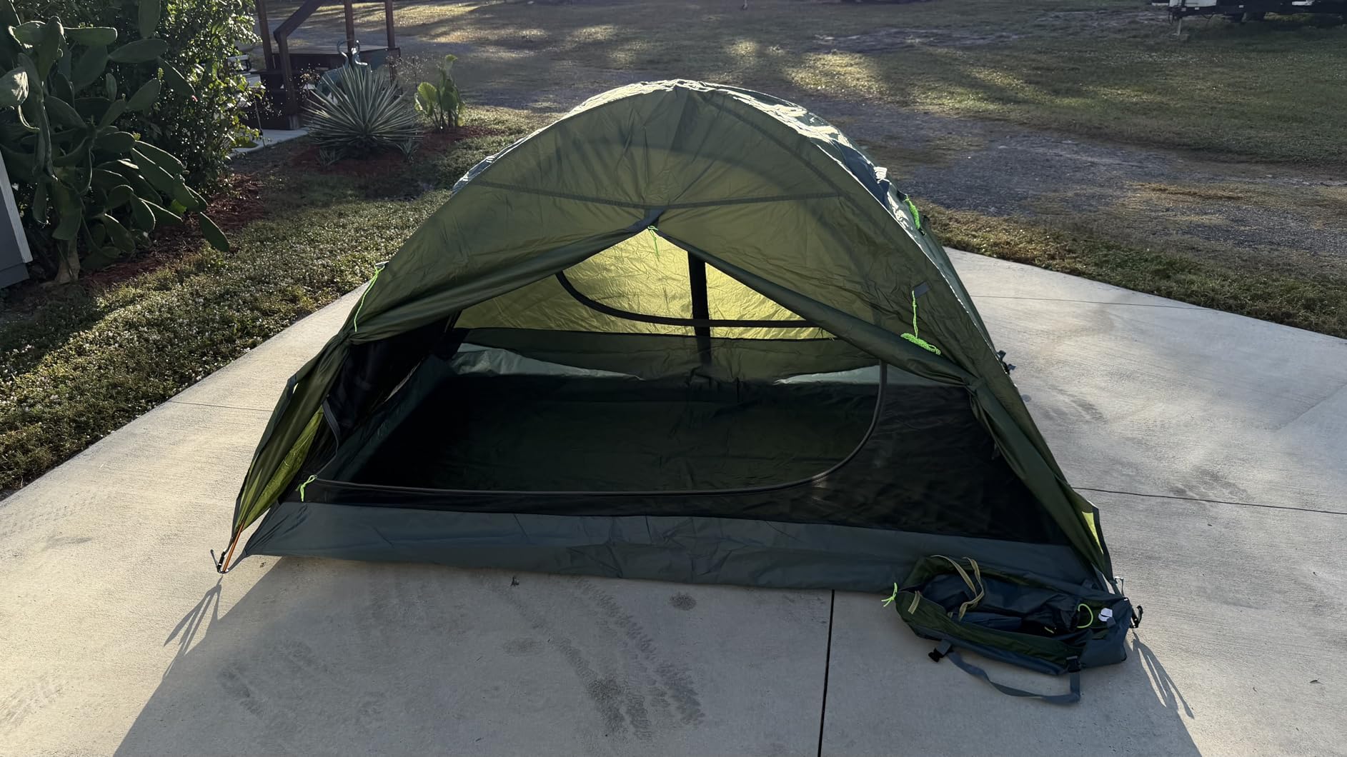 Night Cat 2-Person Backpacking Tent: Waterproof Lightweight Camping Tent for Two People Hiking Outdoor Mountain with Aluminum Poles and Rainfly Green customer photo 1