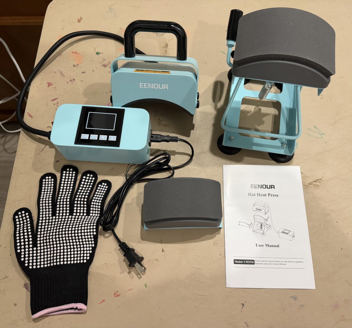 EENOUR Hat Press, Hat Heat Press Machine with 2 Platens & Caps Stretcher, Hat Press Heat Machine for Caps with Memory Mode, Precise Time and Temperature Control, Heat Transfer Printing for Caps, Hats customer photo 1
