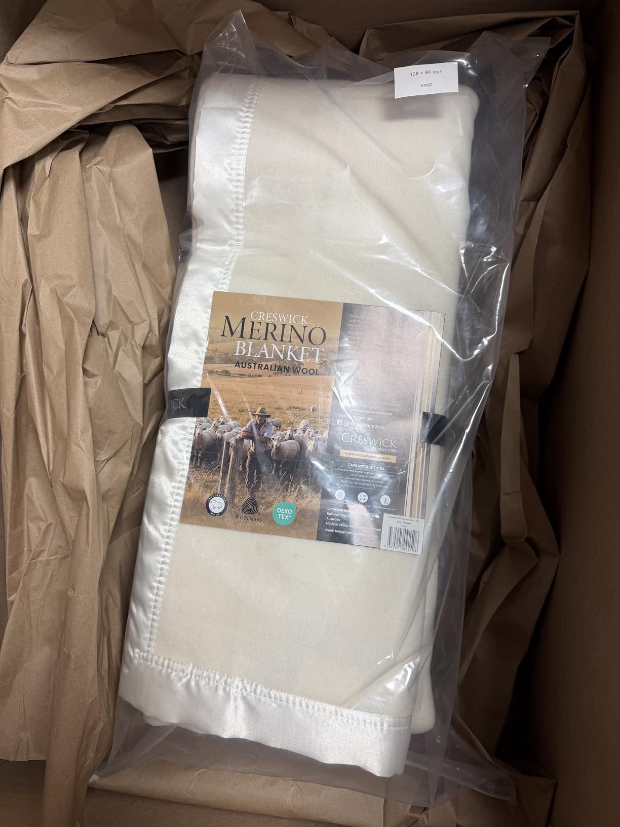 Creswick Woollen Mills 100% Australian Merino Wool Blanket - Soft Warm and Natural with Satin Binding, Breathable Luxury Bedding for All Seasons, (Charcoal, Full/Queen Size) customer photo 1