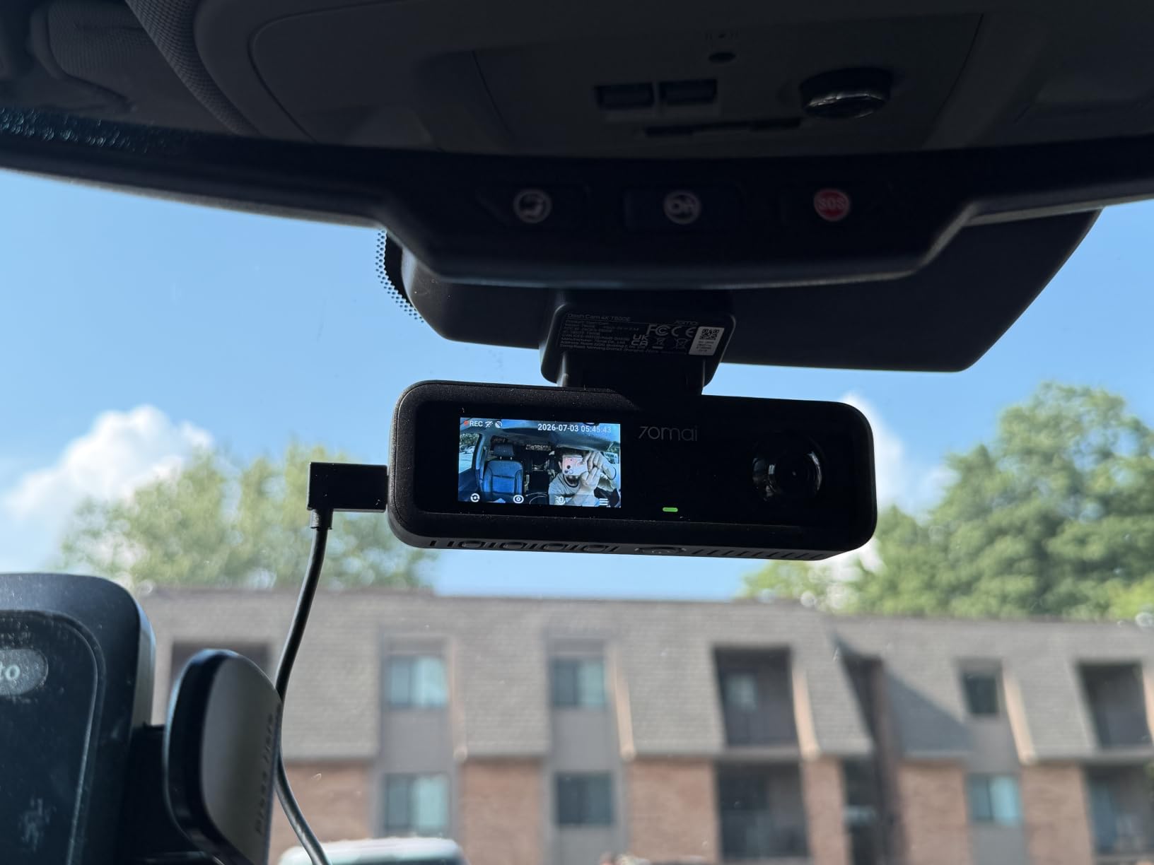 70mai 4K Dash Cam Front and Interior, 4K HDR Dash Camera with F1.55 Aperture, Wi-Fi 6, 24H Parking Surveillance, GPS, Loop Recording, 64GB Card Included, UHD Dashcam for Cars/Taxi/Uber/Lyft customer photo 2