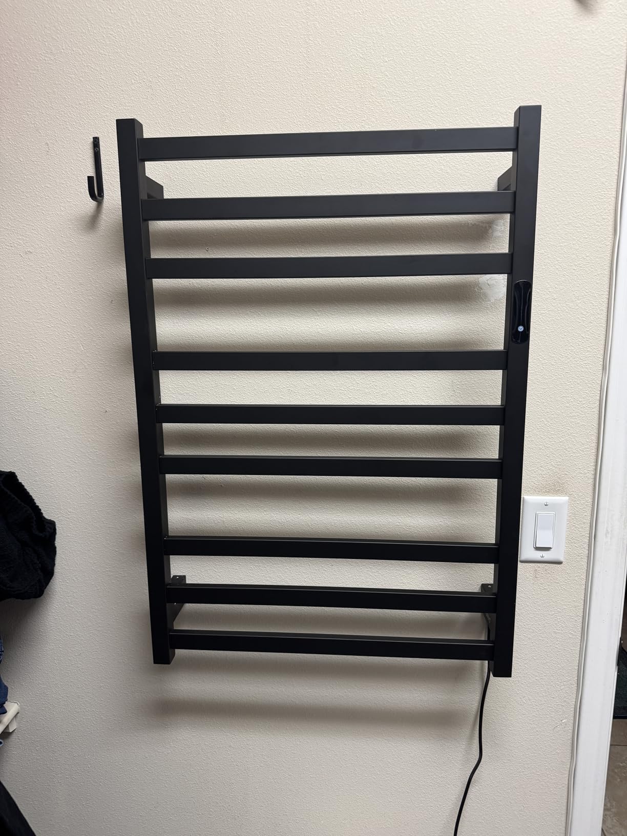 9-Bar Towel Warmer, Wall-Mounted Electric Heated Rack for Bathroom, 24-Hour Timer Smart Switch, 304 Stainless Steel Heated Towel Holder, Hard Wired an Plug in Electric Heated Dryer customer photo 2