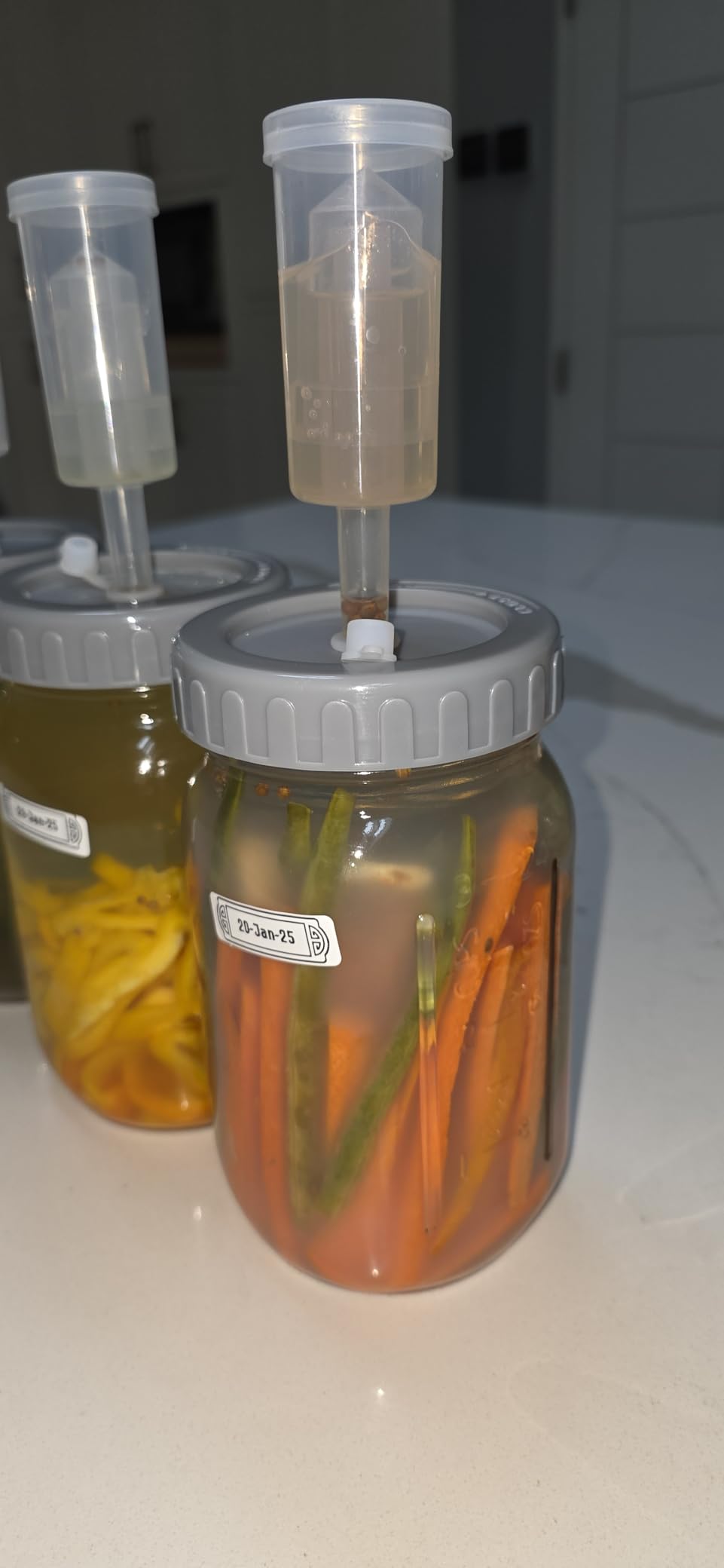 4-Pack Mason Jar Fermentation Kit With Four 32 Oz Jars And Plastic Lids | Complete Kit With Airlocks, Silicone Rings, Grommets, And Glass Weights For Simple Fermenting, Ideal For Beginners. customer photo 1