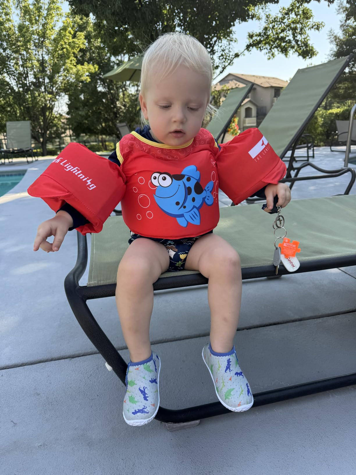 Dark Lightning Toddler Swim Vest for Kids Ages 2-7, Kids Pool Floaties with Arm Wings, USCG Approved Life Jacket for Boys Girls, 33-55 lbs customer photo 2