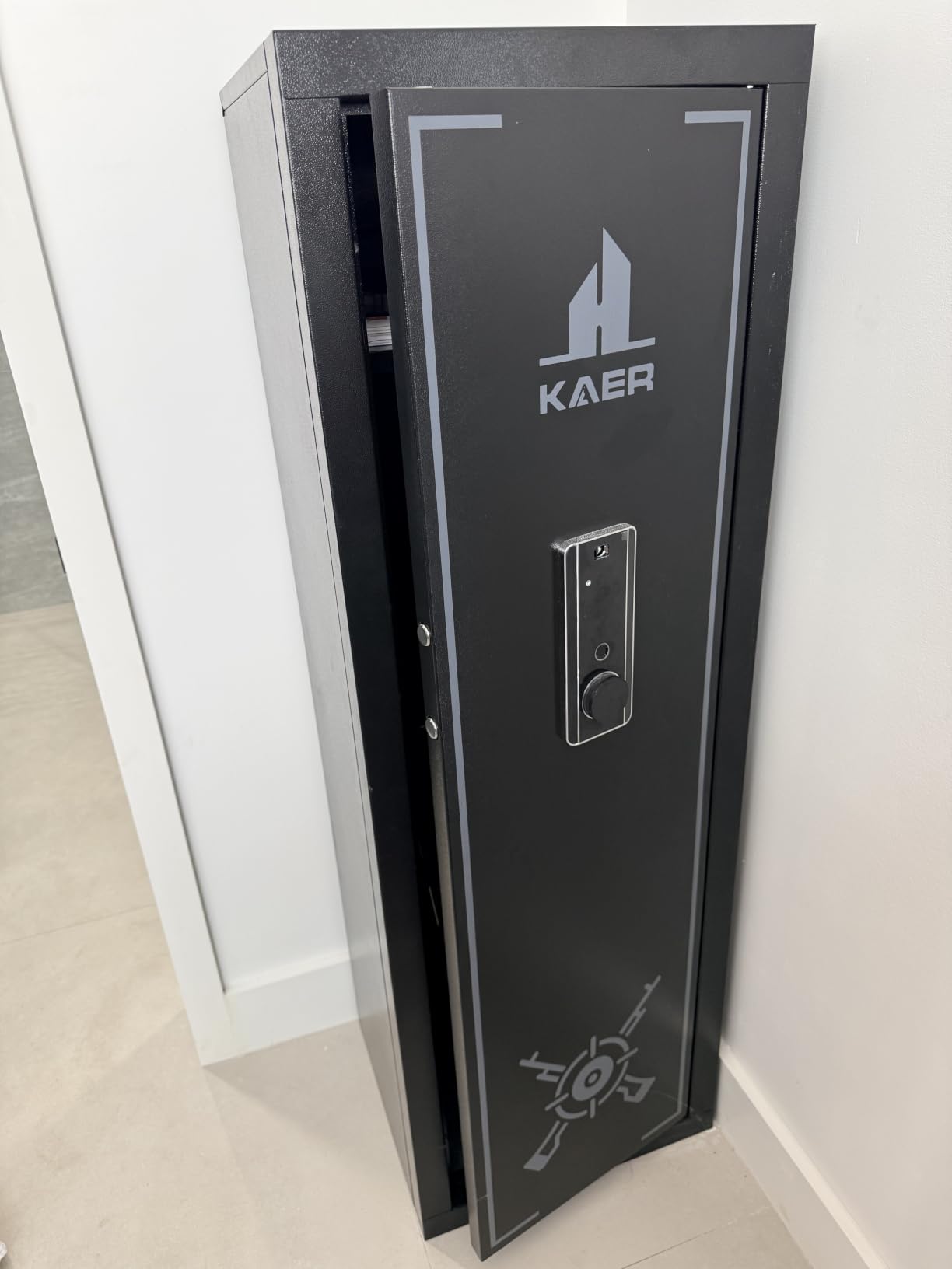 KAER Biometric Gun Safe Rifle,Gun Safes for Rifles and Pistols Holds 14-15 Firearms with Adjustable Racks & Pistol Storage,Fingerprint Keypad Lock Gun Cabinet for Home & Hunting for Enthusiasts customer photo 1