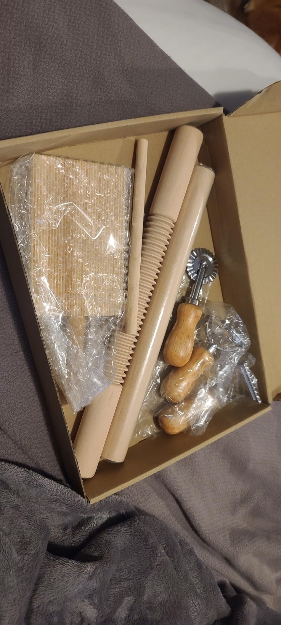 10 Pcs Pasta Making Tools, Pasta Making Kit with Pasta Drying Rack, 2 Rolling Pins, Gnocchi Board, Pasta Cutting Tools, 2 Ravioli Makers, Making Dumplings. All-in-One Pasta Making Accessories for Home customer photo 1