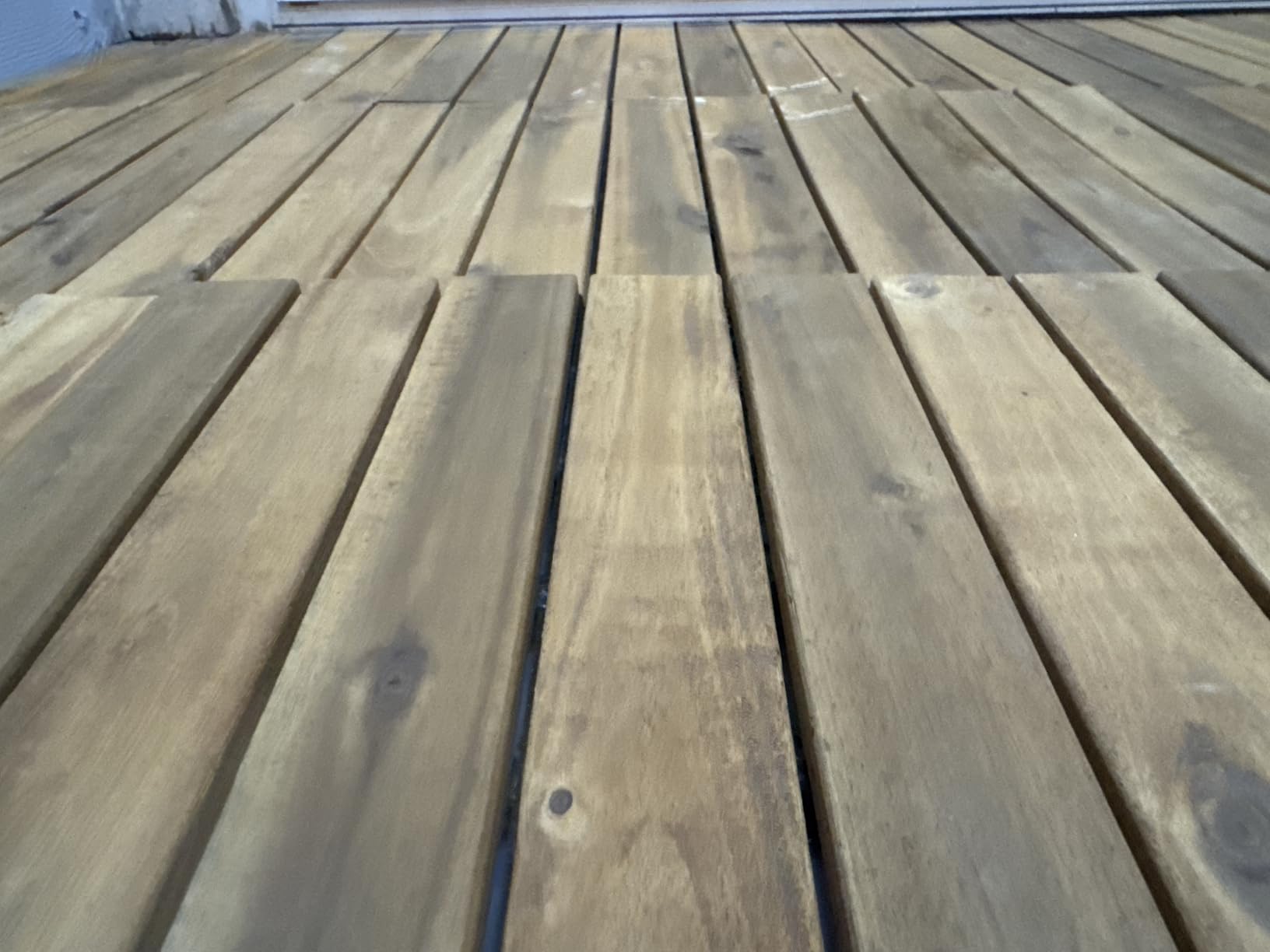 Acacia Wood Interlocking Deck Tiles - 12 Inch 9 Pack Patio & Backyard Tile, Waterproof Snap-Together, Covers 9 sq ft, 466 lb Capacity customer photo 1